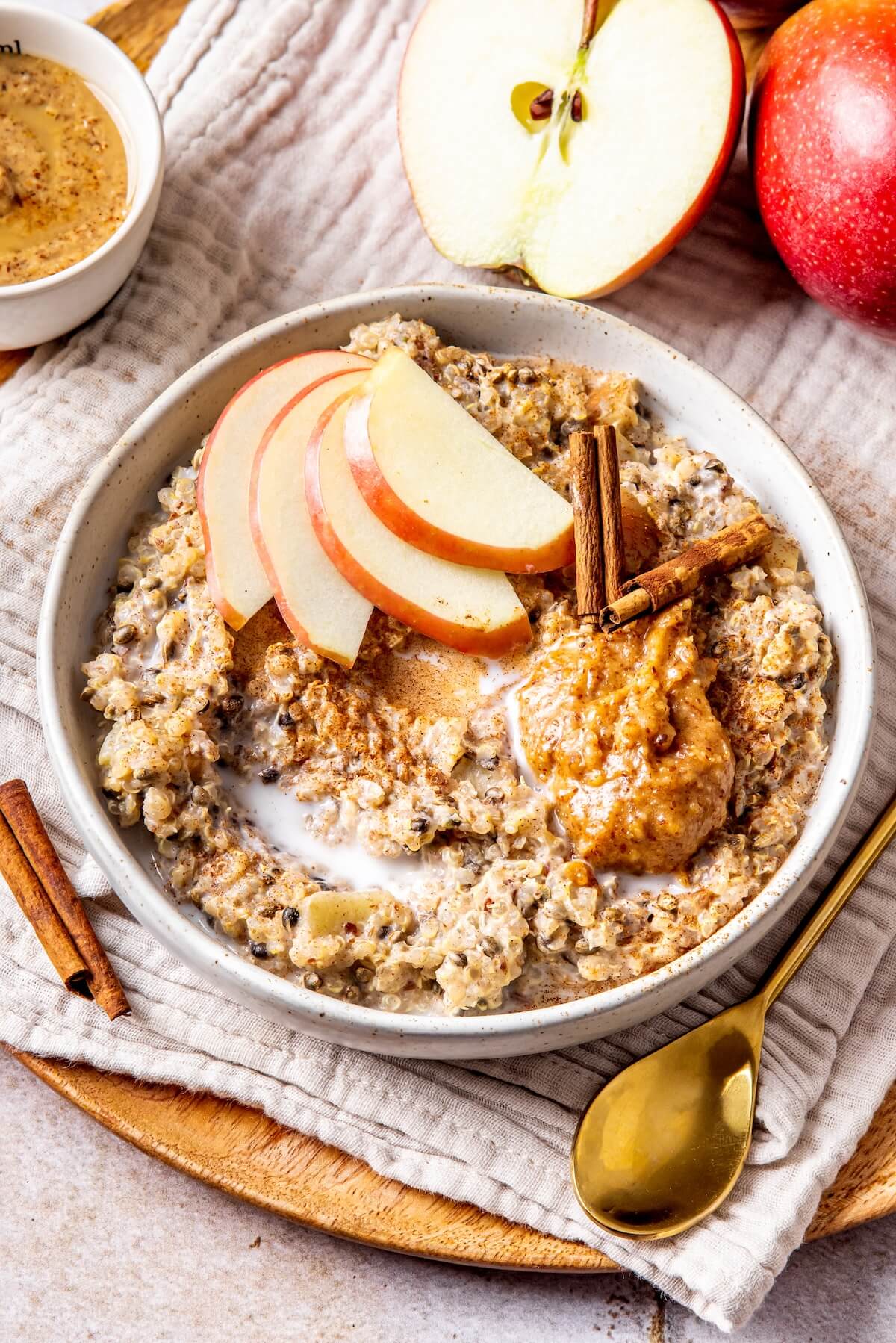 Cinnamon Apple Quinoa Breakfast Porridge - Olivia Adriance