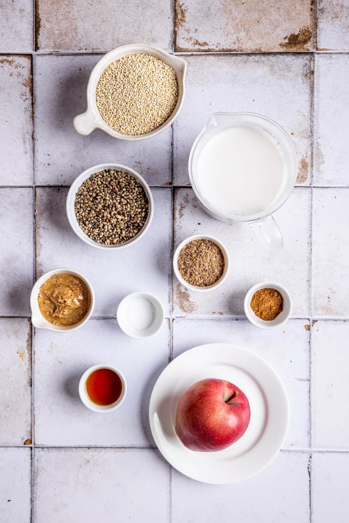 Cinnamon Apple Quinoa Breakfast Porridge Ingredients - Olivia Adriance