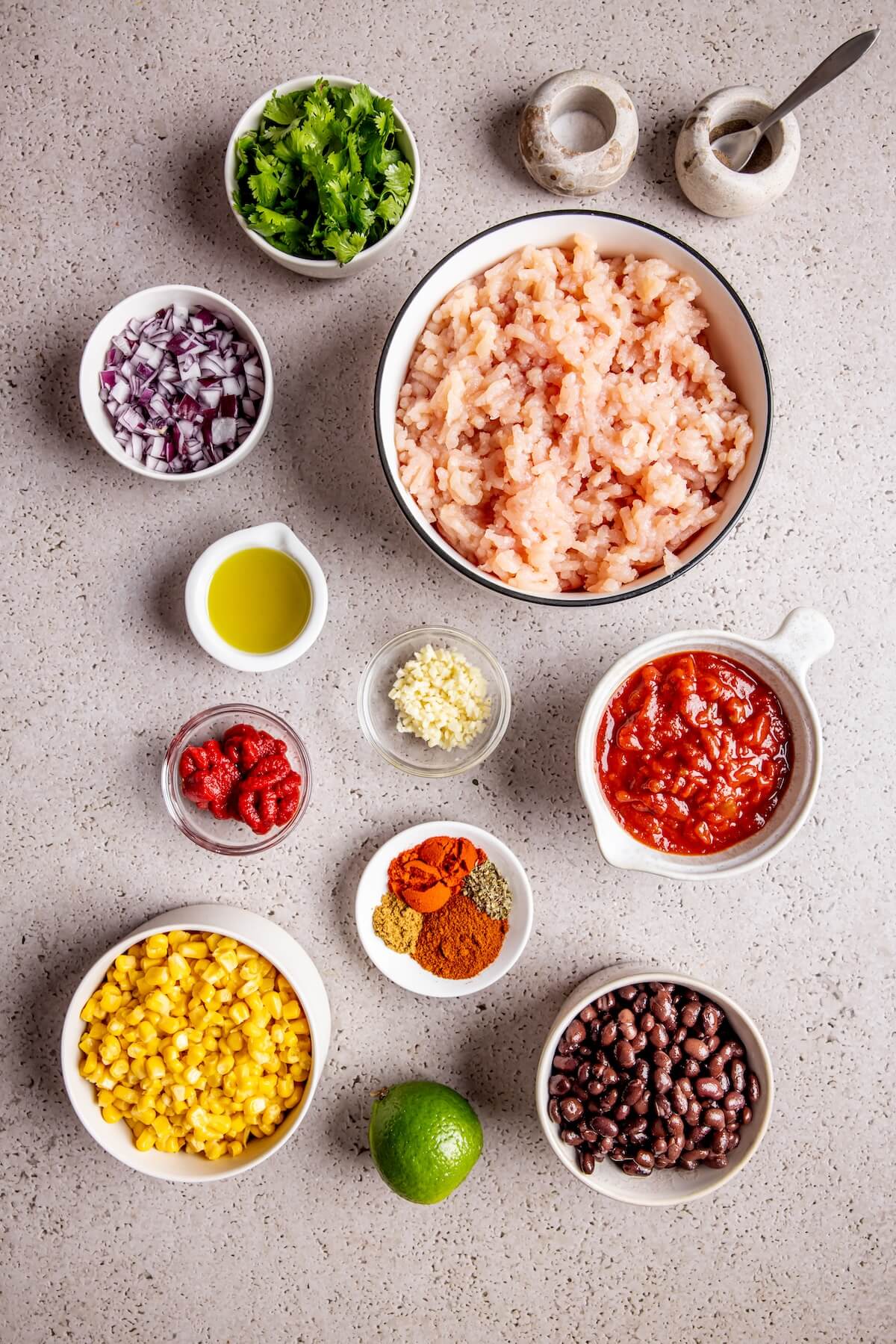 Ground Chicken Taco Skillet Ingredients - Olivia Adriance