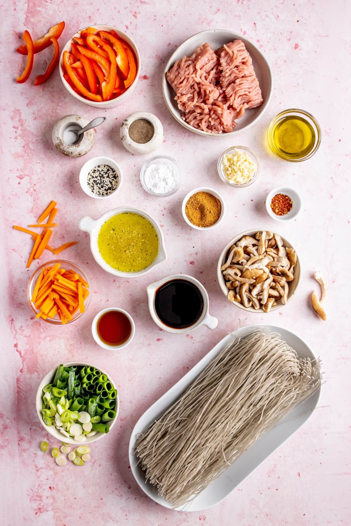 Korean Glass Noodle Stir Fry Japchae Ingredients - Olivia Adriance