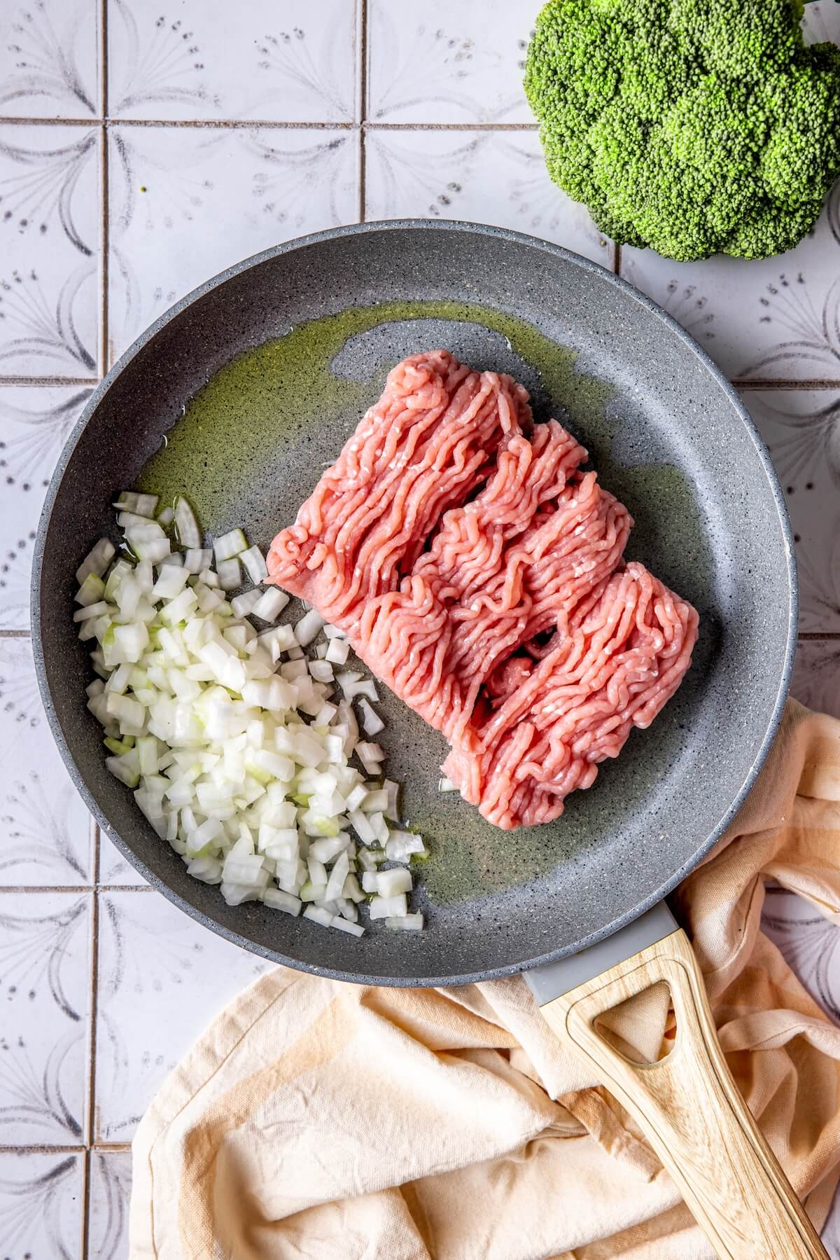 20 Minute Ground Turkey Teriyaki Stir Fry Step 1 - Olivia Adriance