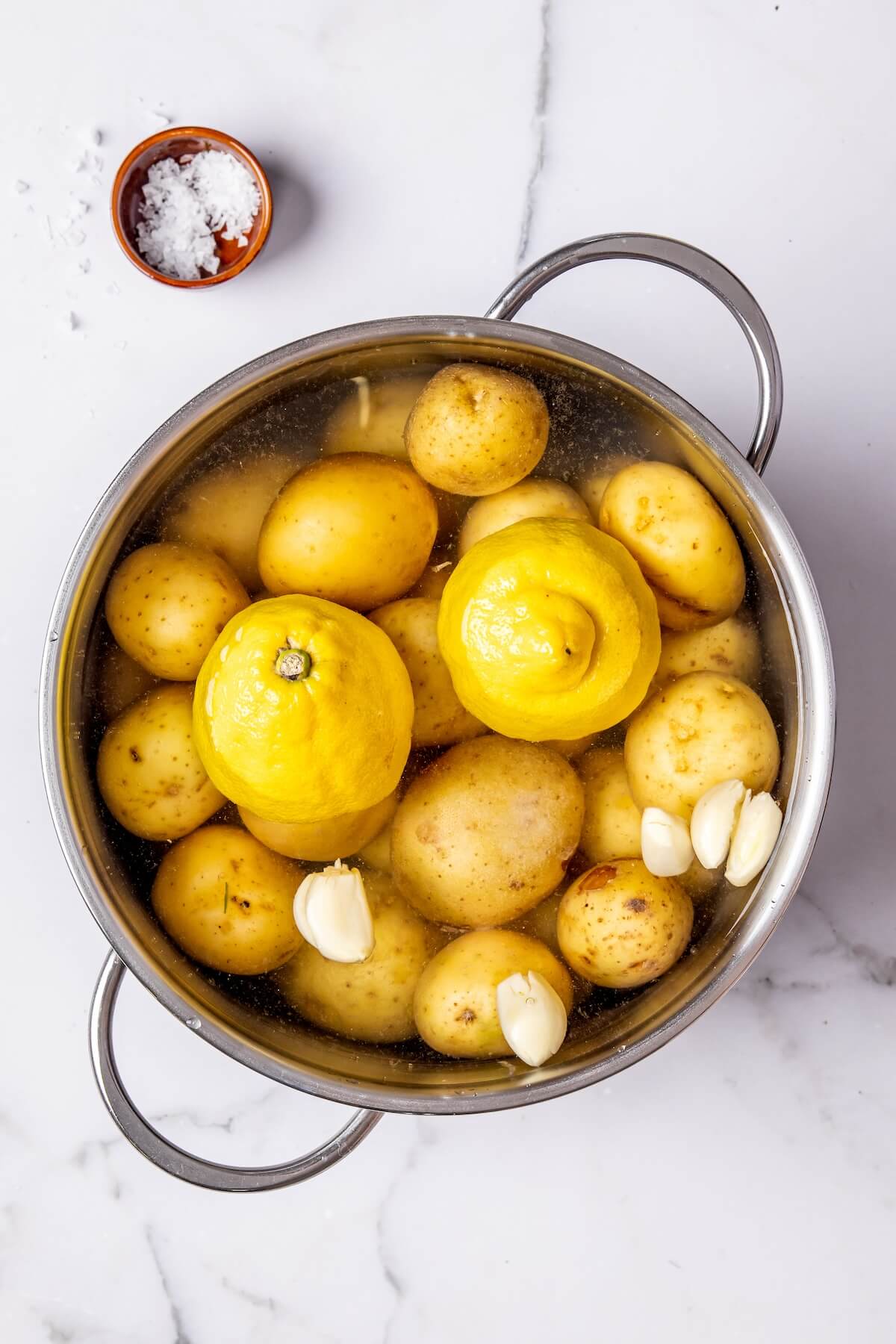 Crispy Smashed Potatoes with Lemony Chive Sauce Step 1 - Olivia Adriance