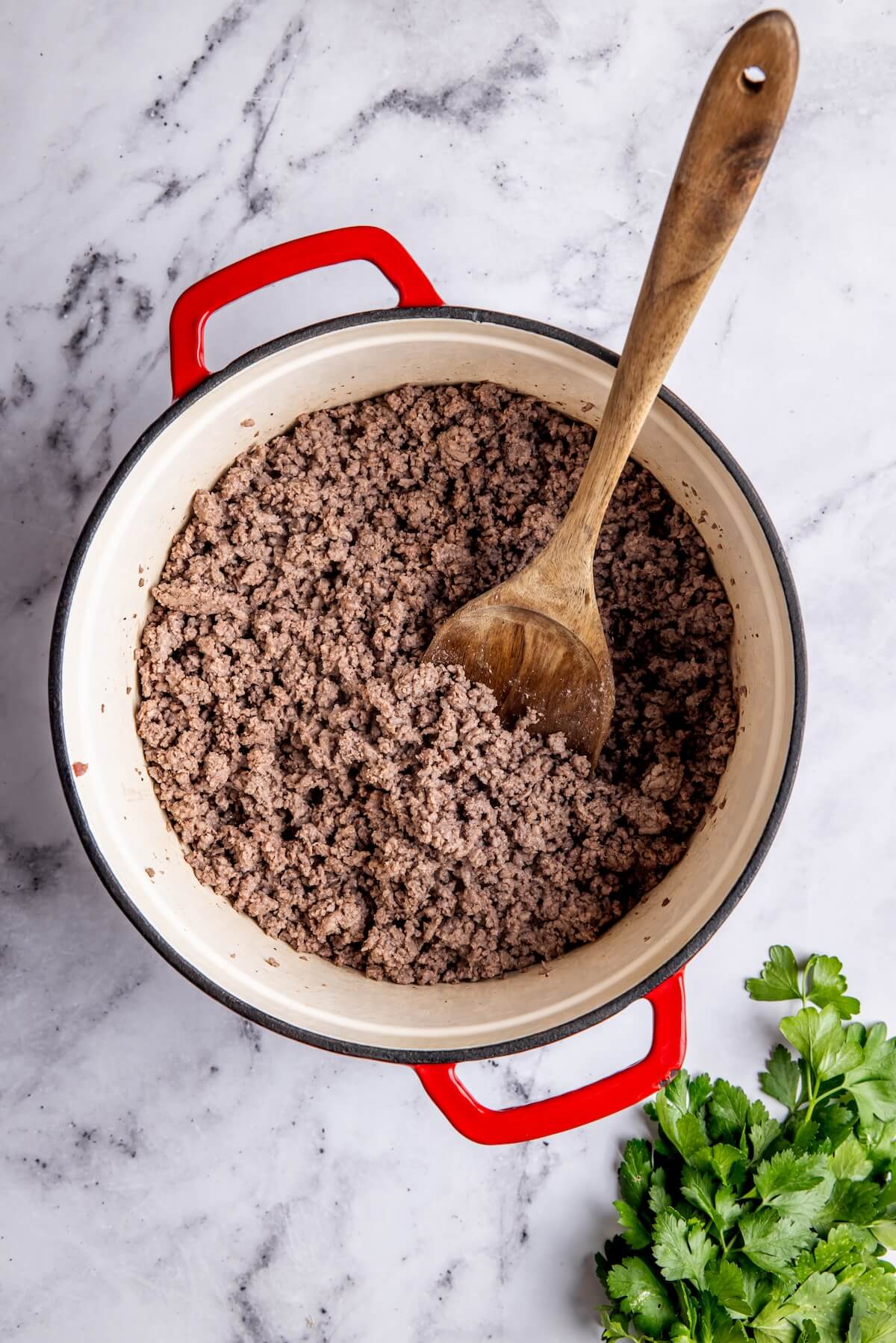 Easy Dairy-Free Ground Beef Stroganoff Step 1 - Olivia Adriance