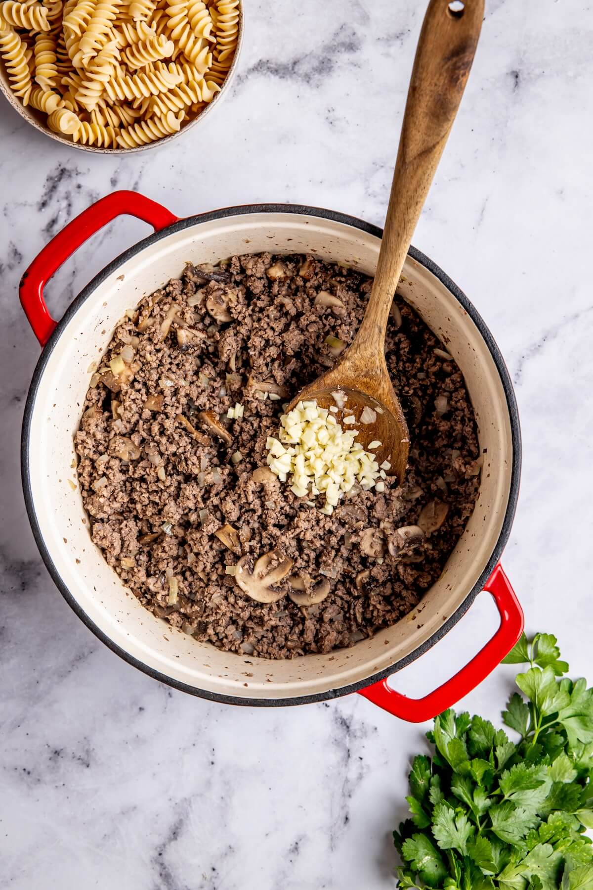 Easy Dairy-Free Ground Beef Stroganoff Step 4 - Olivia Adriance