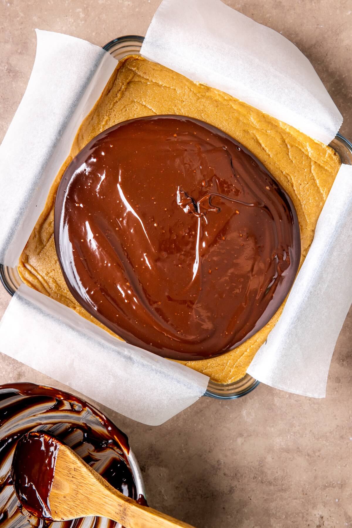 No Bake Peanut Butter Cookie Dough Bars with Chocolate Ganache Step 5 - Olivia Adriance