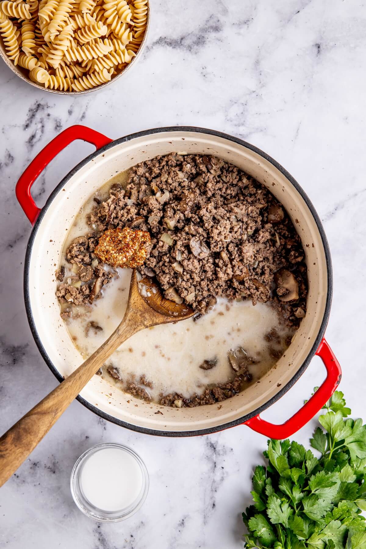 Easy Dairy-Free Ground Beef Stroganoff Step 6 - Olivia Adriance