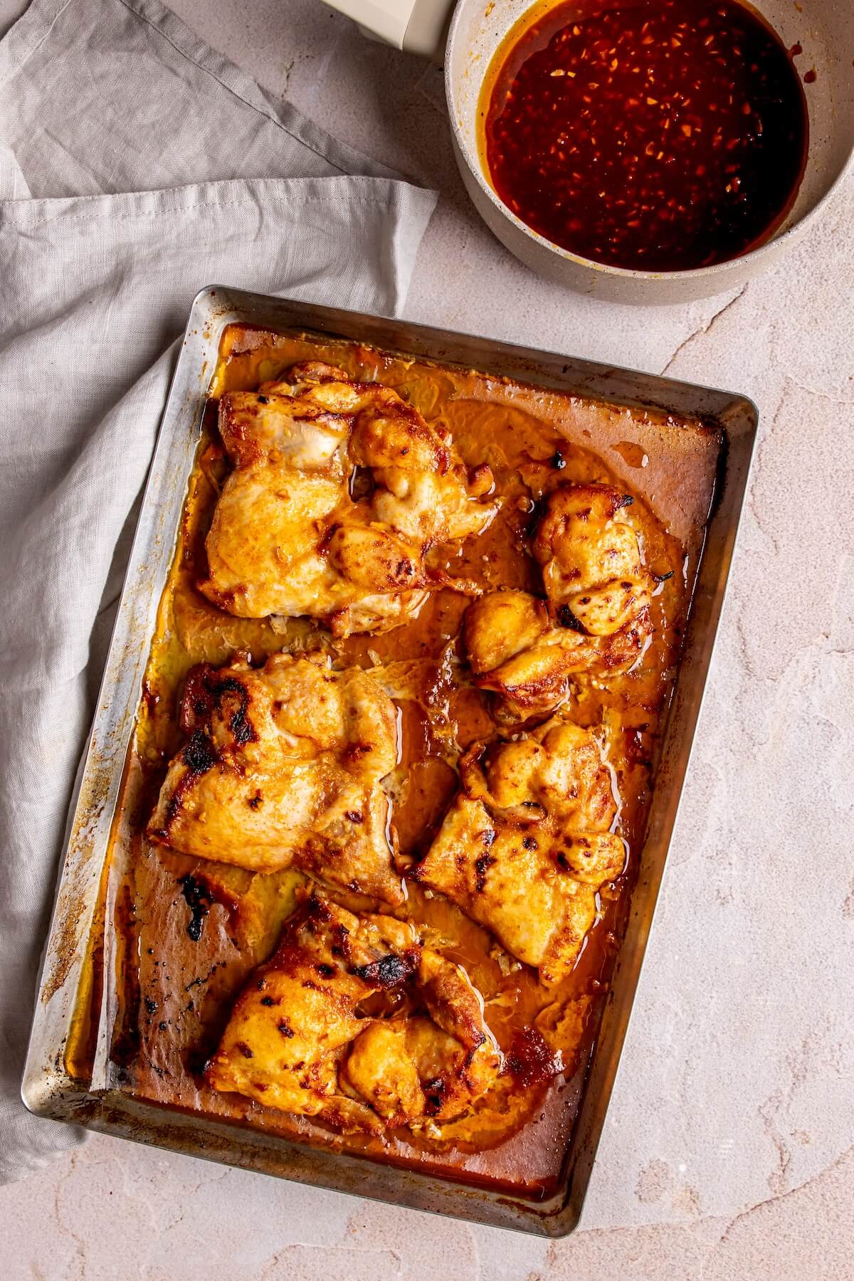 Sheet Pan Honey Garlic Chicken Thighs Step 6 - Olivia Adriance