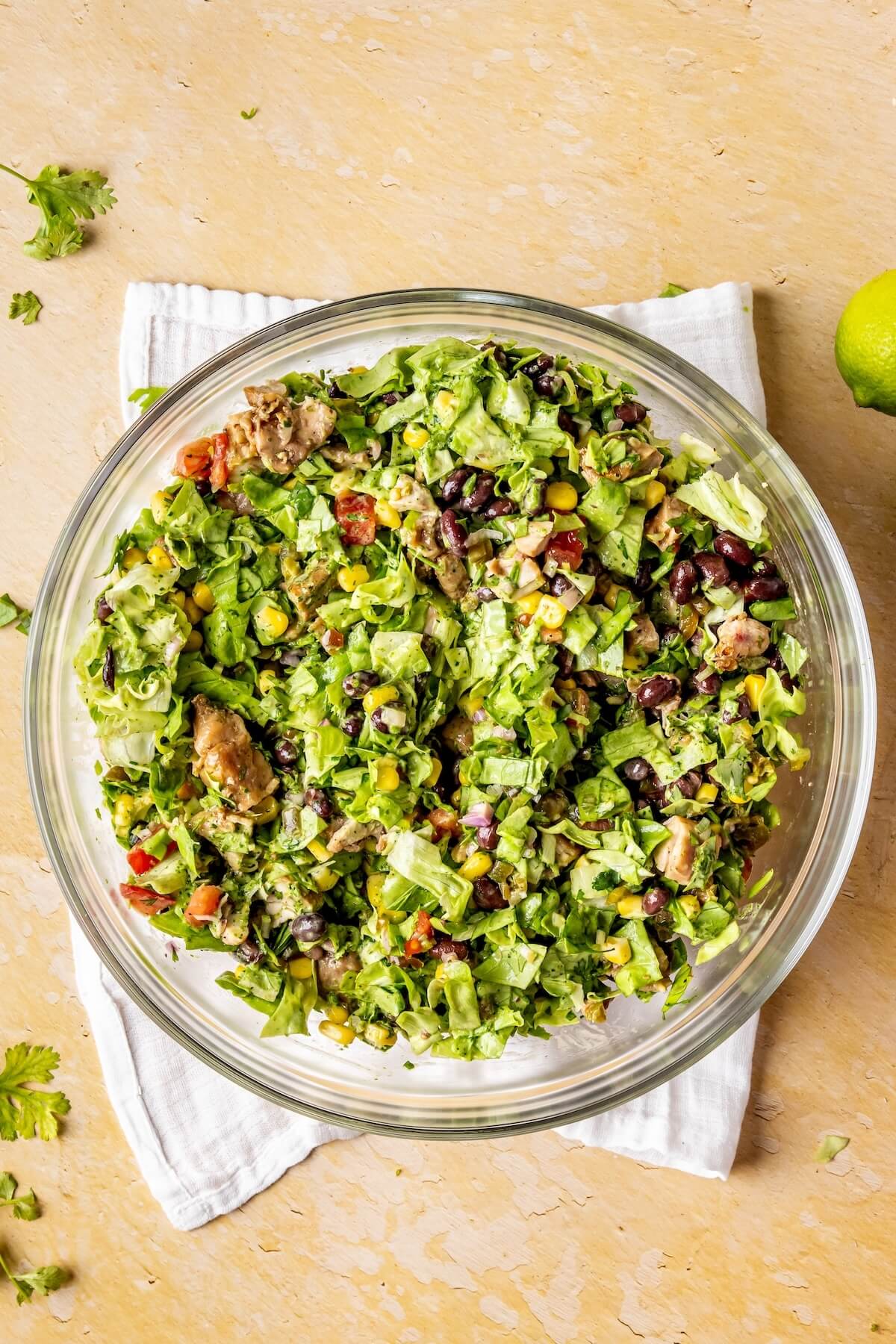 Southwestern Micro-Chopped Salad with Cilantro Lime Dressing Step 6 - Olivia Adriance