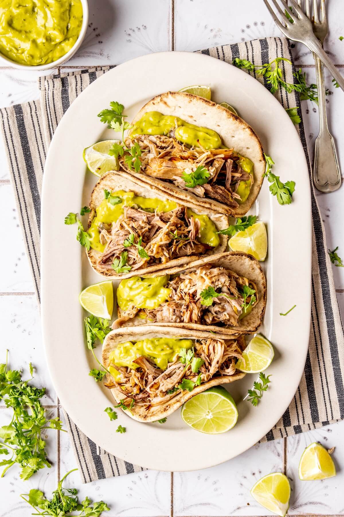 Dutch Oven Carnitas Tacos - Olivia Adriance