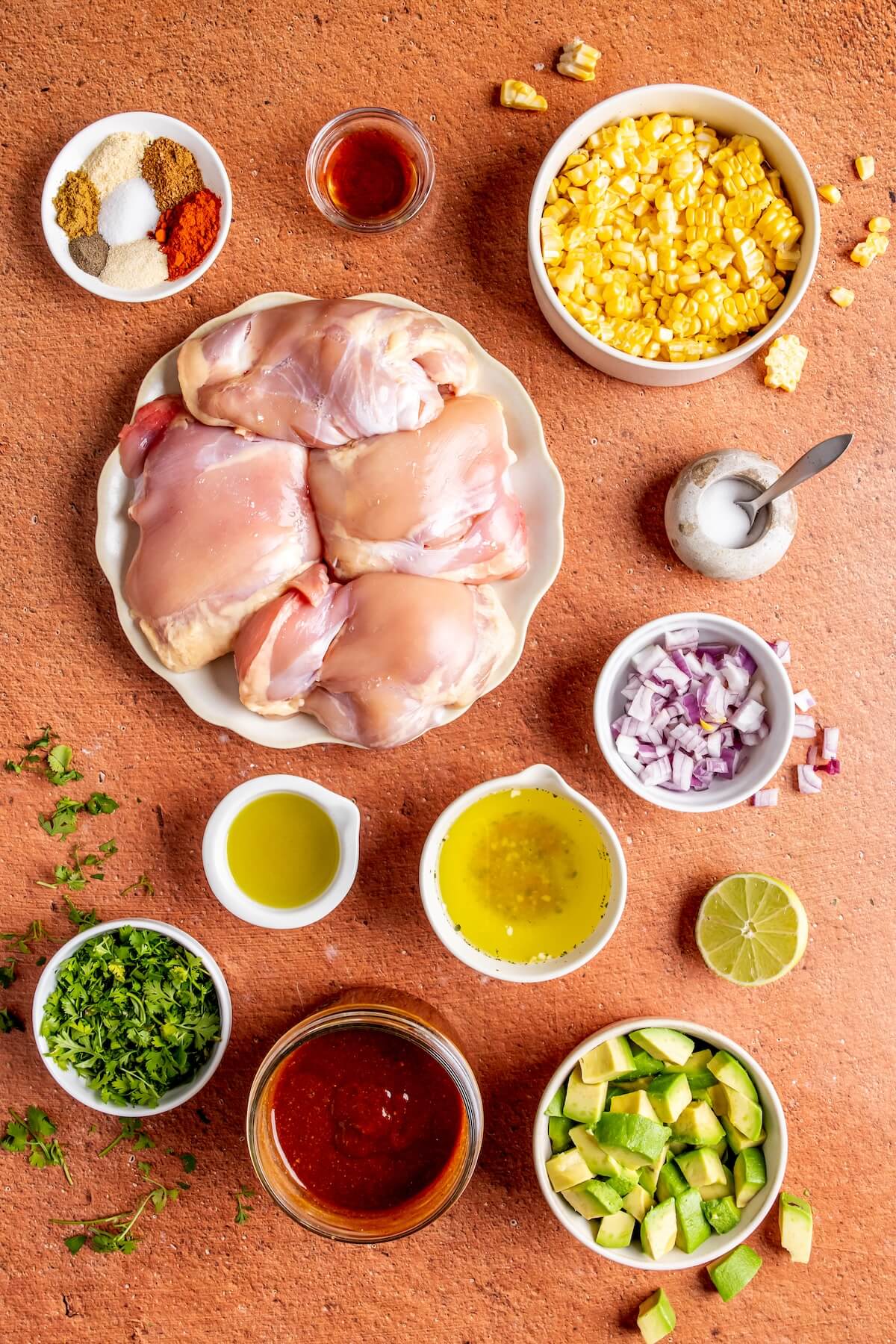 Braised BBQ Chicken Tacos Ingredients - Olivia Adriance