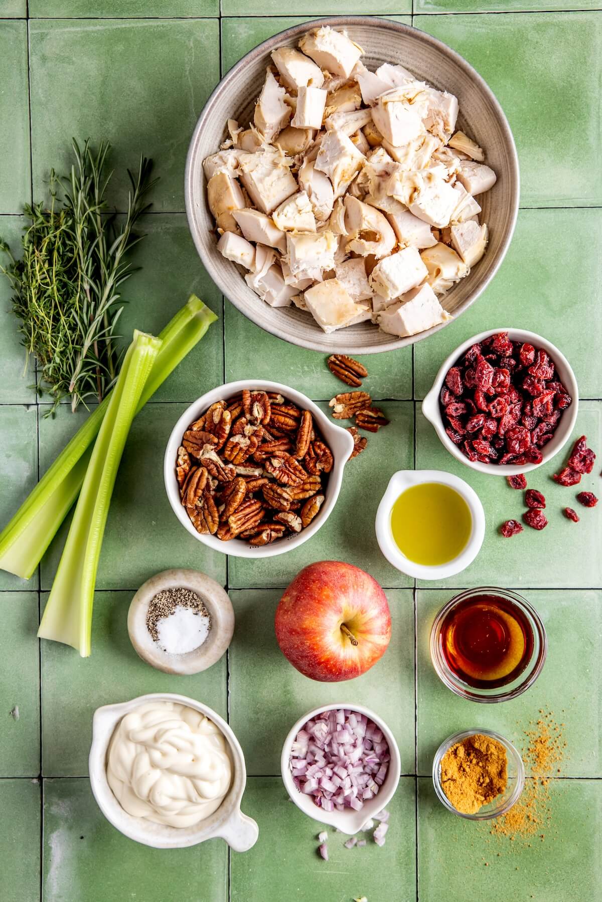 Fall Cranberry Pecan Chicken Salad Ingredients - Olivia Adriance