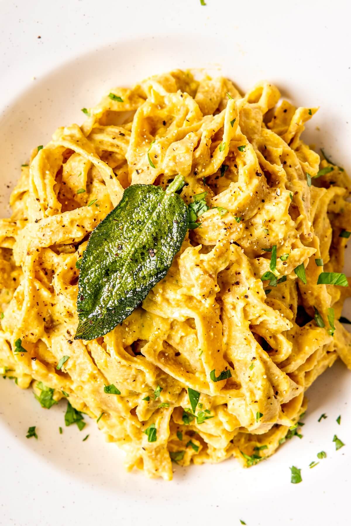 Vegan Dairy-Free Pumpkin Alfredo - Olivia Adriance