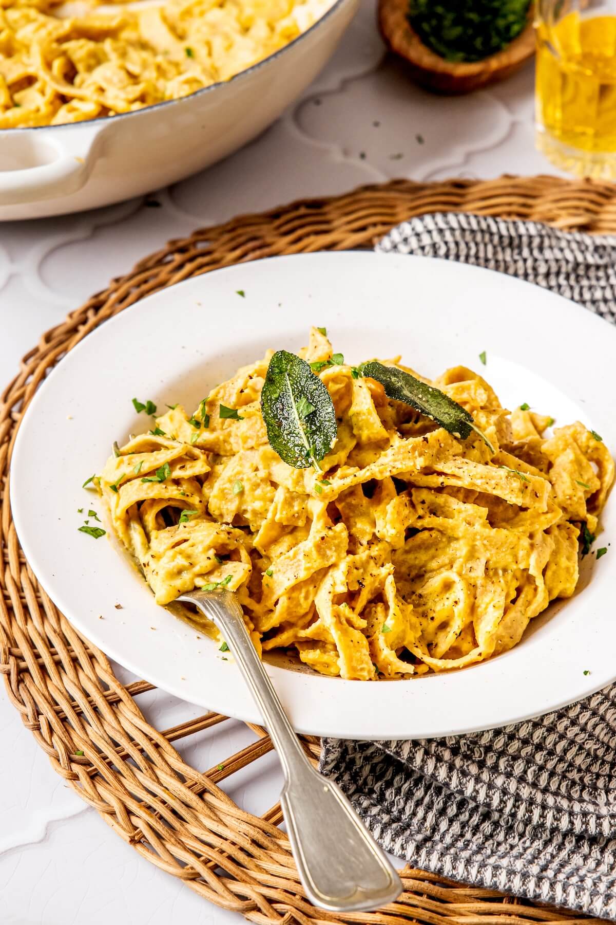 Vegan Dairy-Free Pumpkin Alfredo - Olivia Adriance