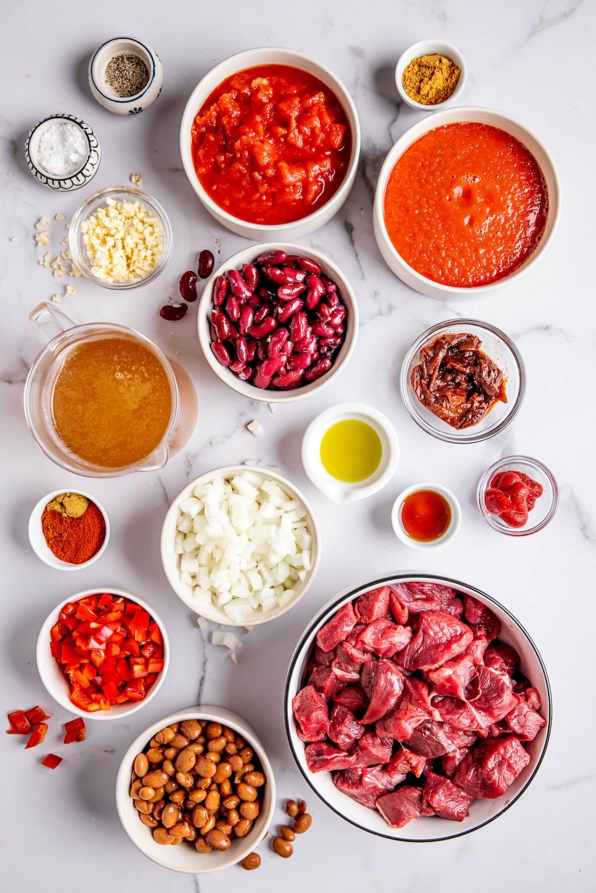 Chuck Roast Chili Ingredients - Olivia Adriance