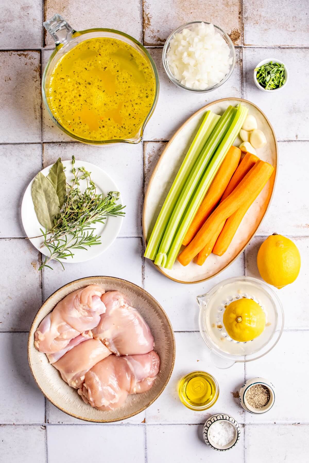 Comforting Chicken Soup Ingredients - Olivia Adriance