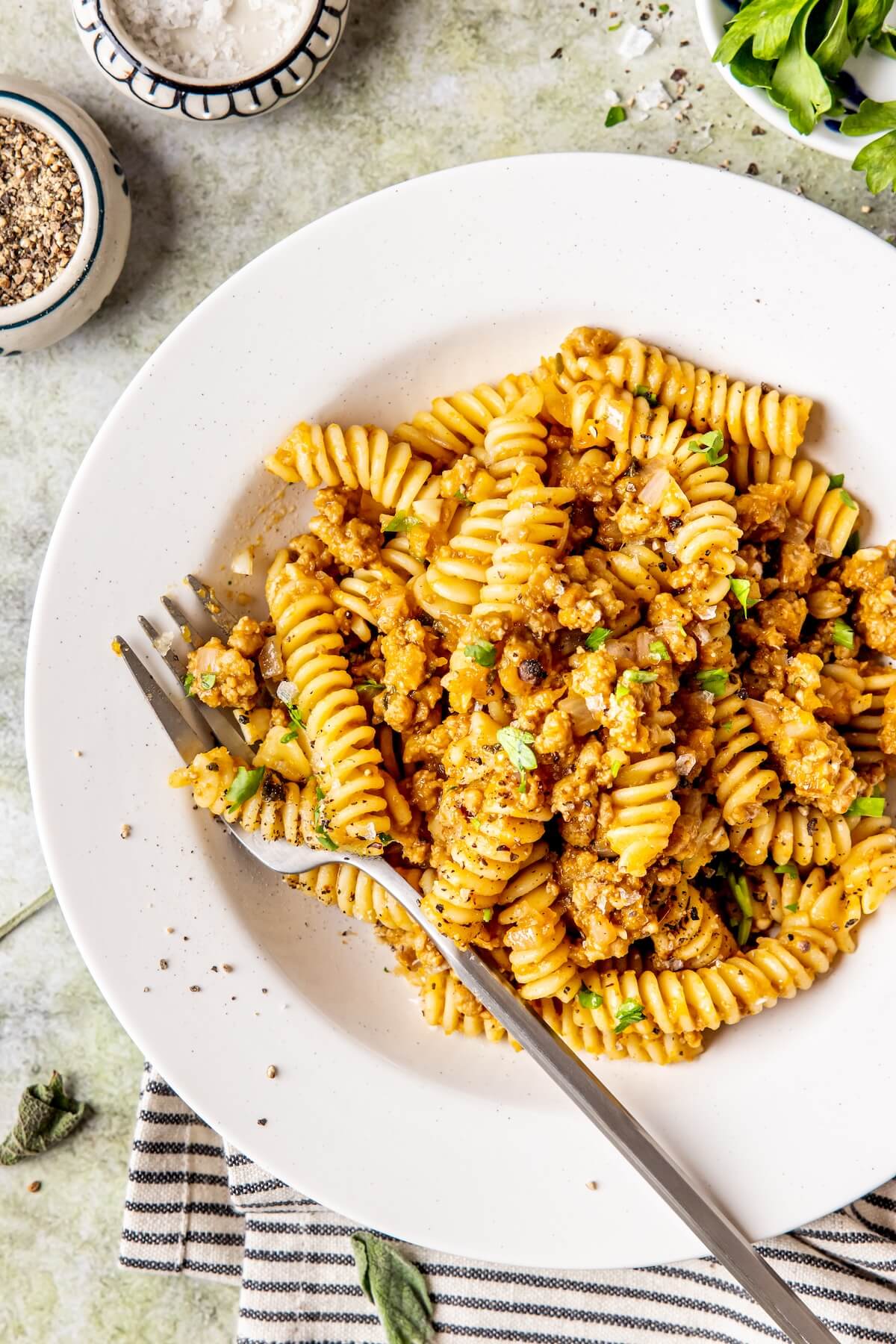 Sausage Sage Pumpkin Pasta - Olivia Adriance