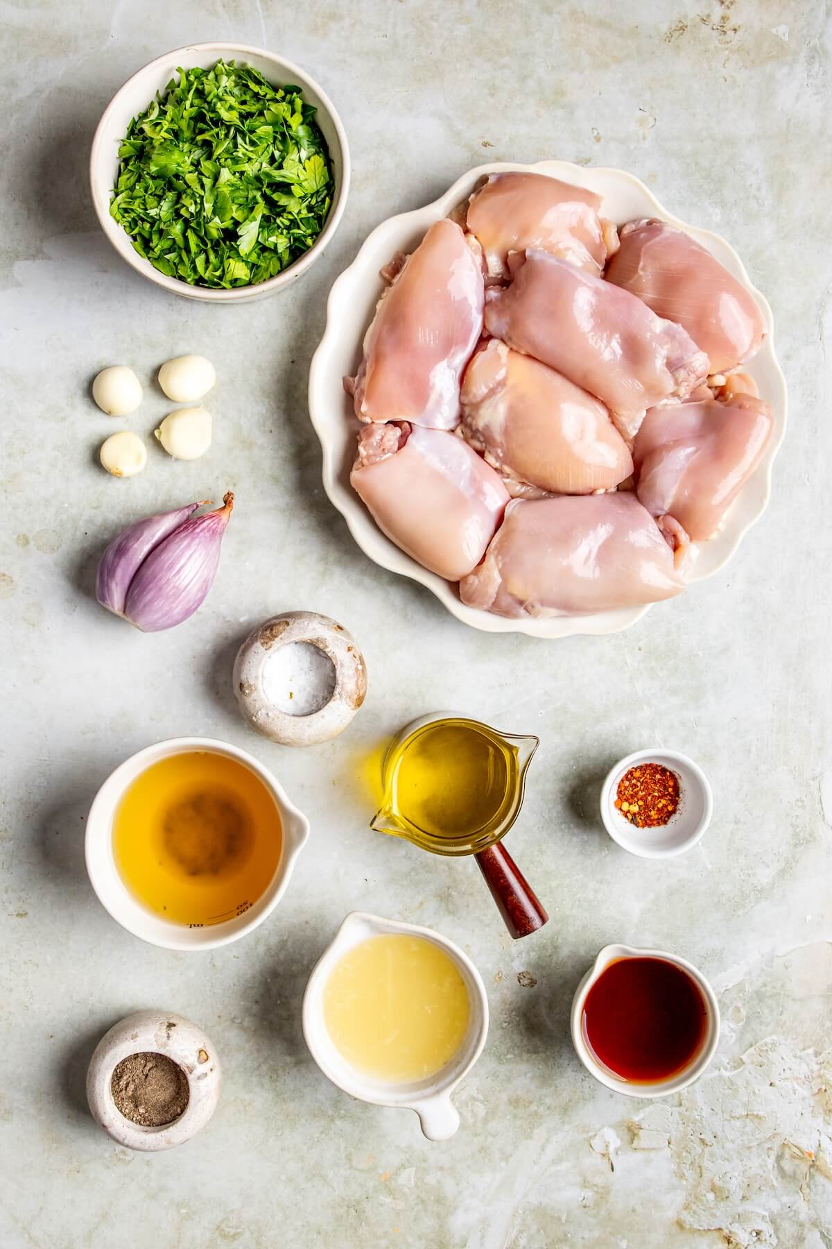 Ingredients for Chimichurri Chicken Thighs - Olivia Adriance