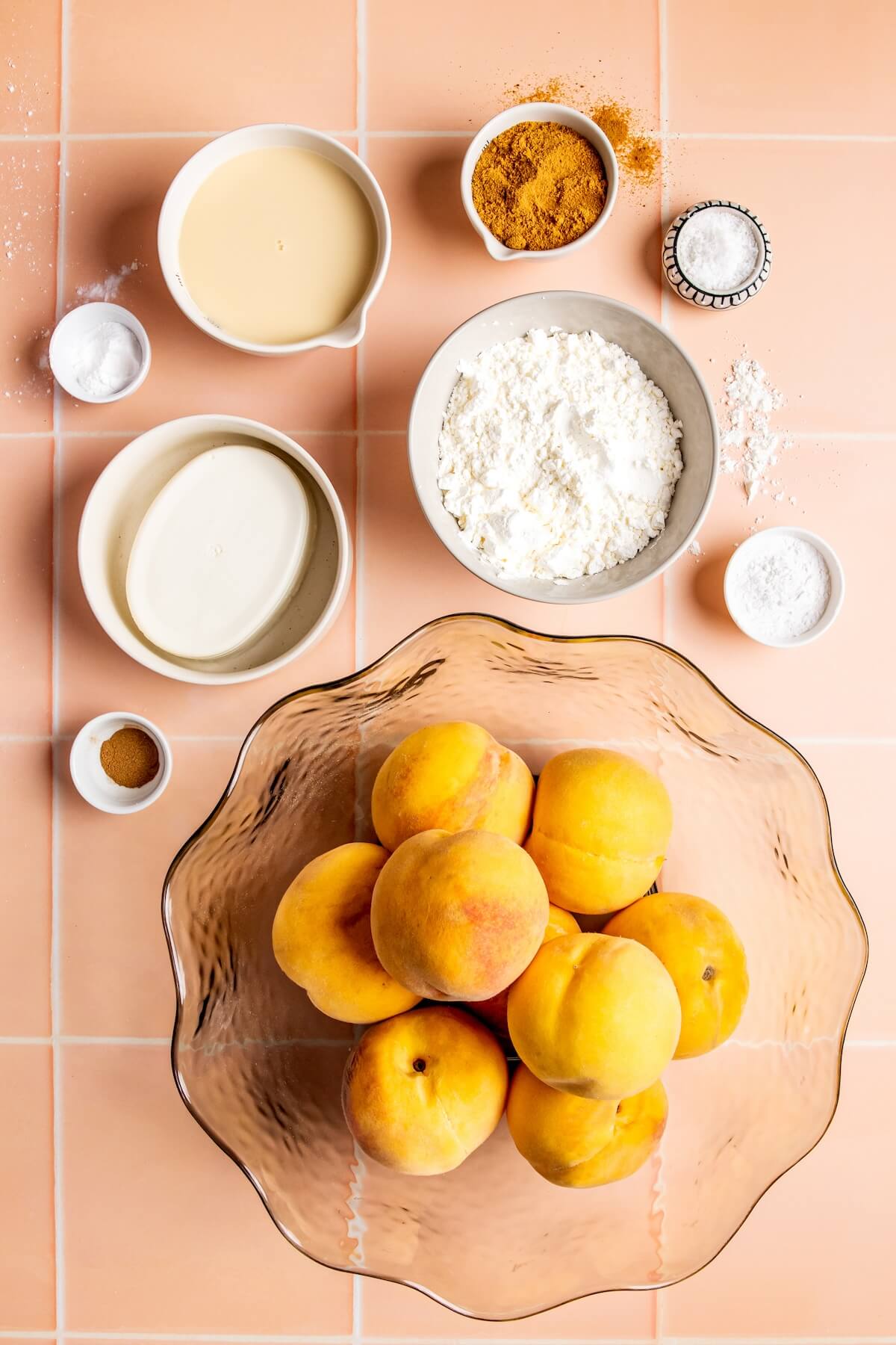 Ingredients for Gluten-Free Dairy-Free Peach Cobbler - Olivia Adriance