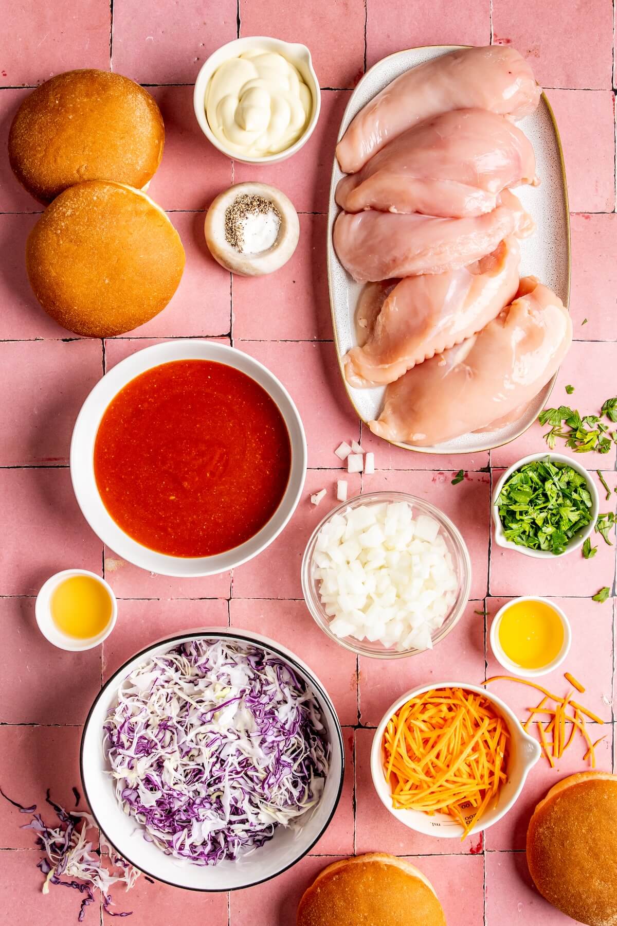 Slow Cooker BBQ Chicken Sandwiches Ingredients - Olivia Adriance