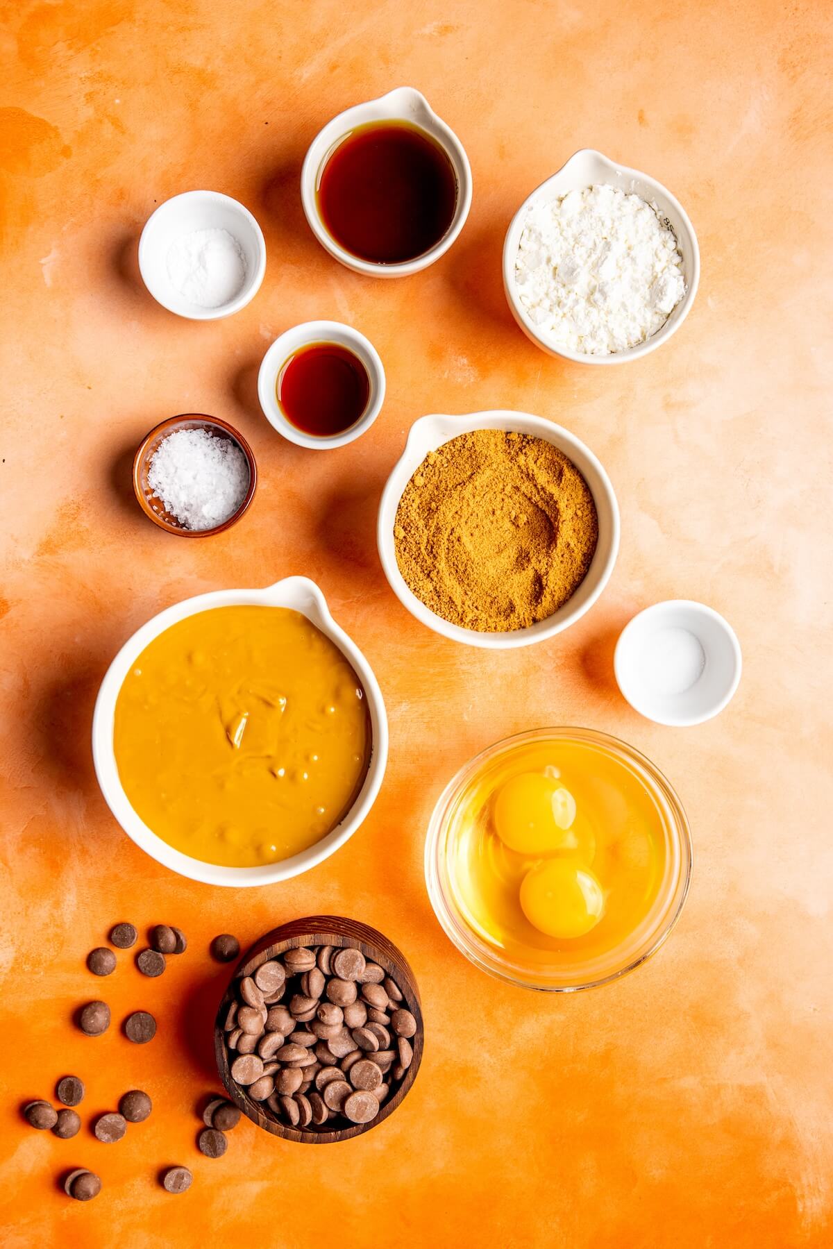 Ingredients for Chocolate Peanut Butter Blondies - Olivia Adriance