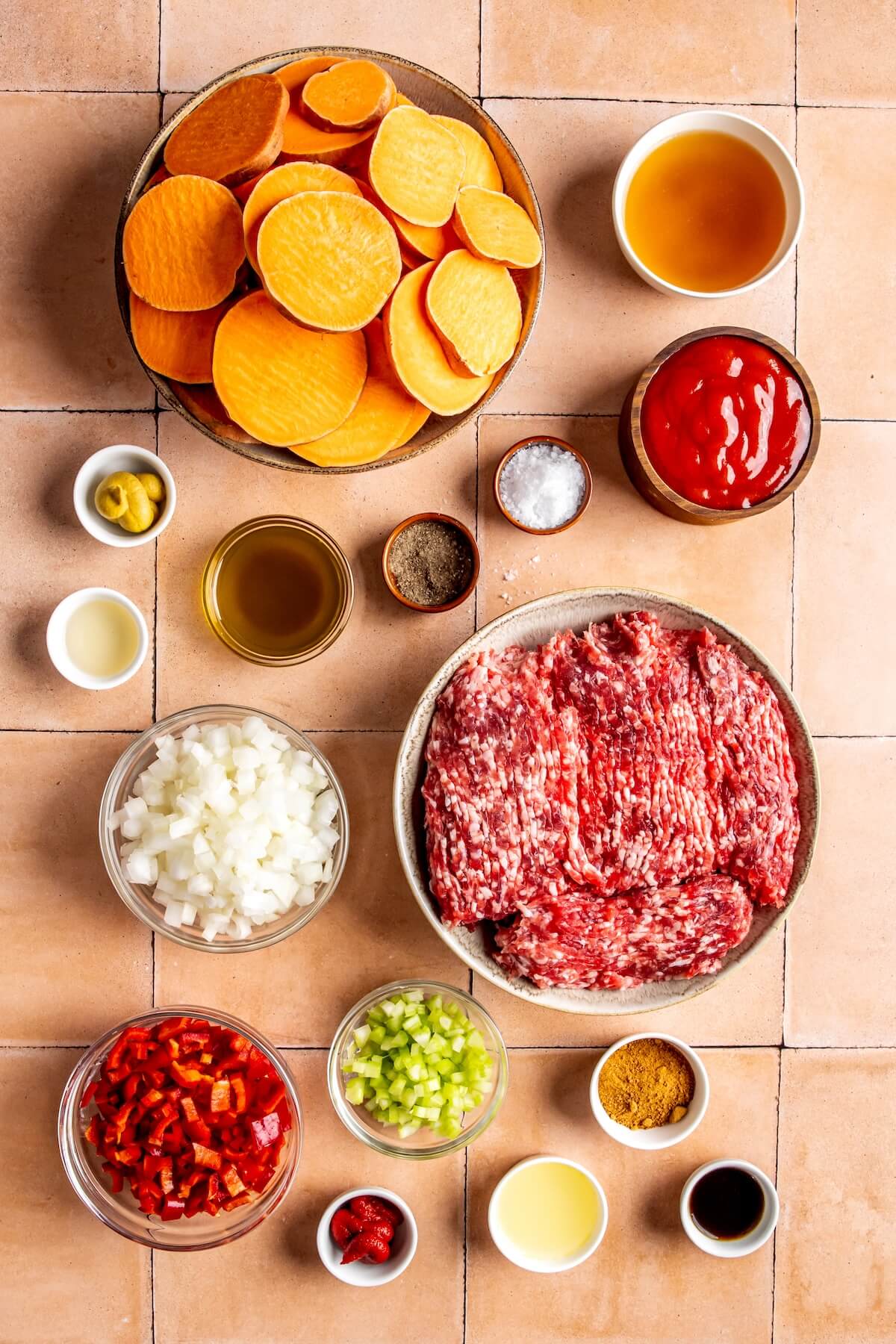Ingredients for Healthy Sloppy Joes Bowls - Olivia Adriance