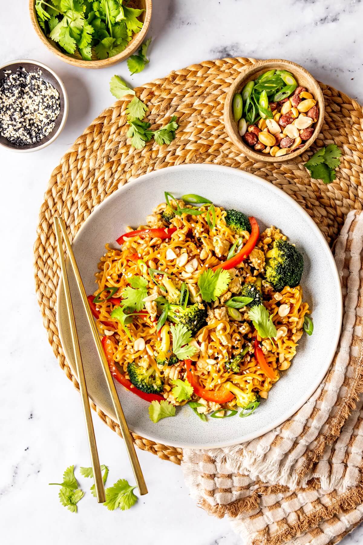 Ground Chicken Ramen Bowls - Olivia Adriance