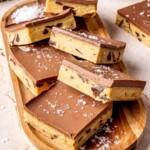 Edible Cookie Dough Bars with Salted Chocolate Ganache - Olivia Adriance
