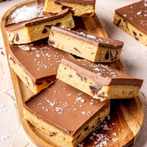 Edible Cookie Dough Bars with Salted Chocolate Ganache - Olivia Adriance