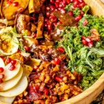 Candied Bacon Walnut Shaved Brussels Sprout Salad with Roasted Shallot Vinaigrette - Olivia Adriance