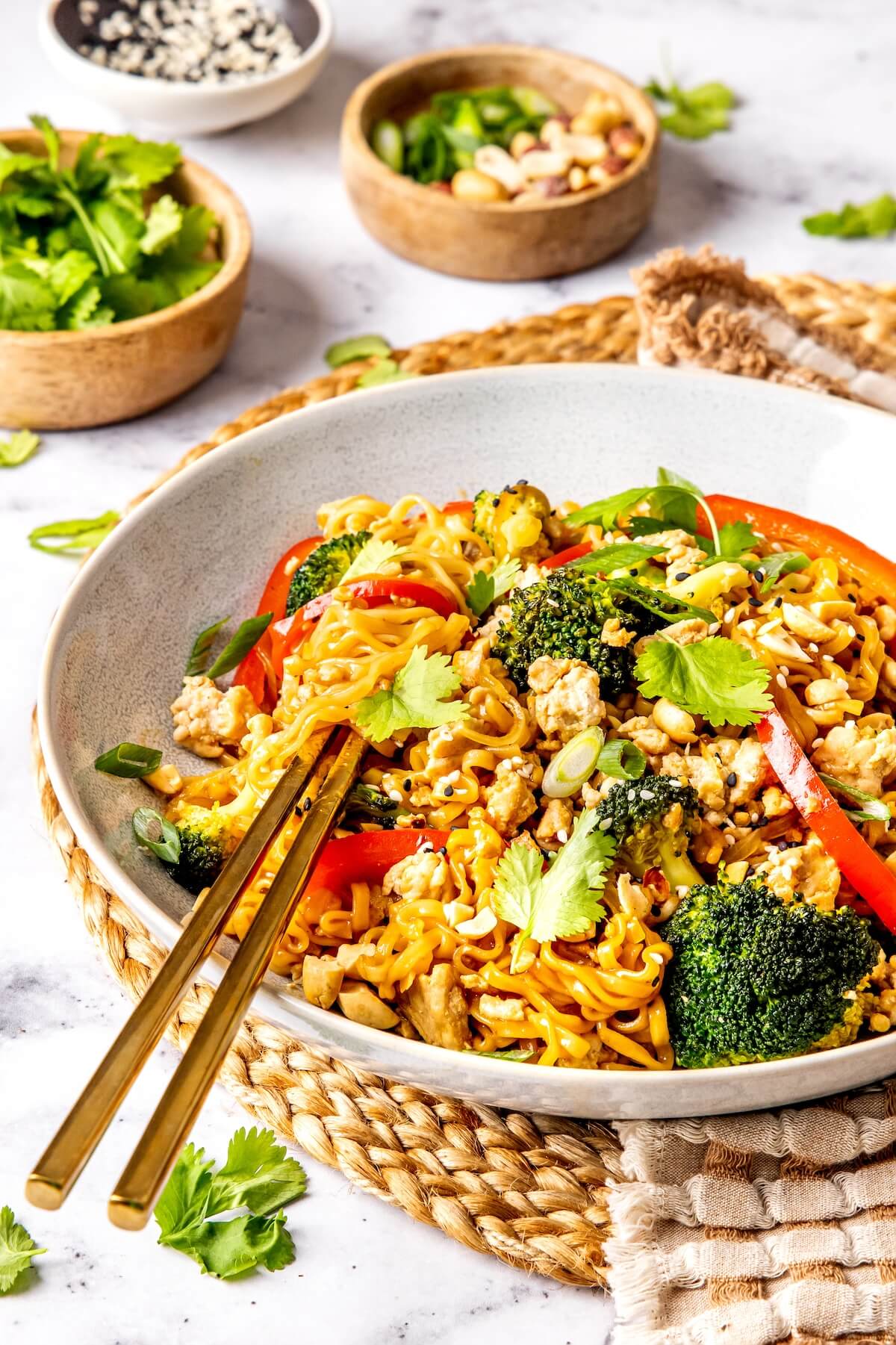 Ground Chicken Ramen Bowls - Olivia Adriance