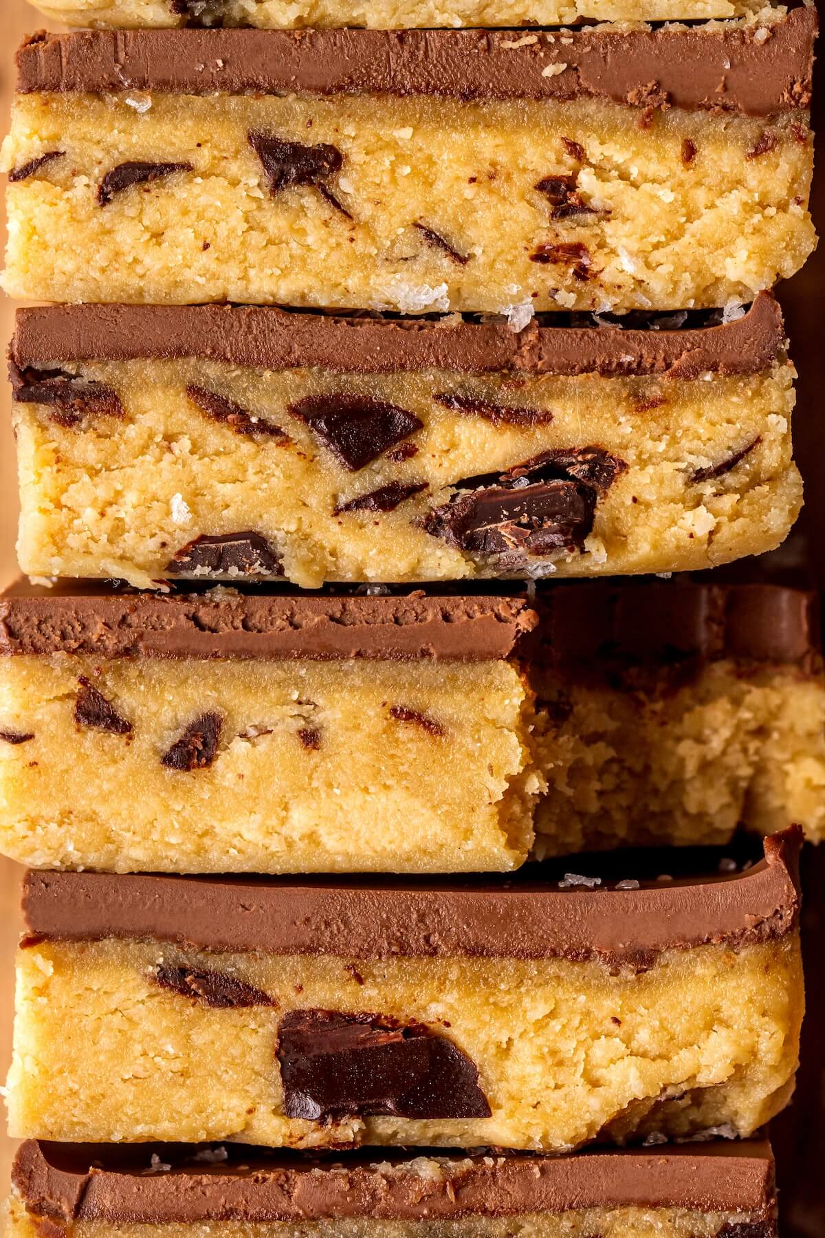 Edible Cookie Dough Bars with Salted Chocolate Ganache - Olivia Adriance