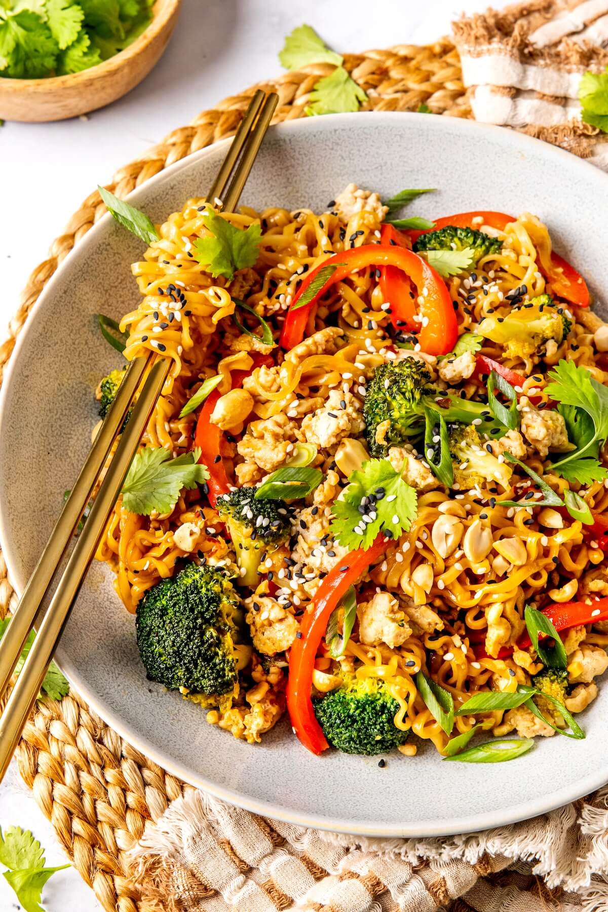 GROUND CHICKEN RAMEN STIR FRY-image