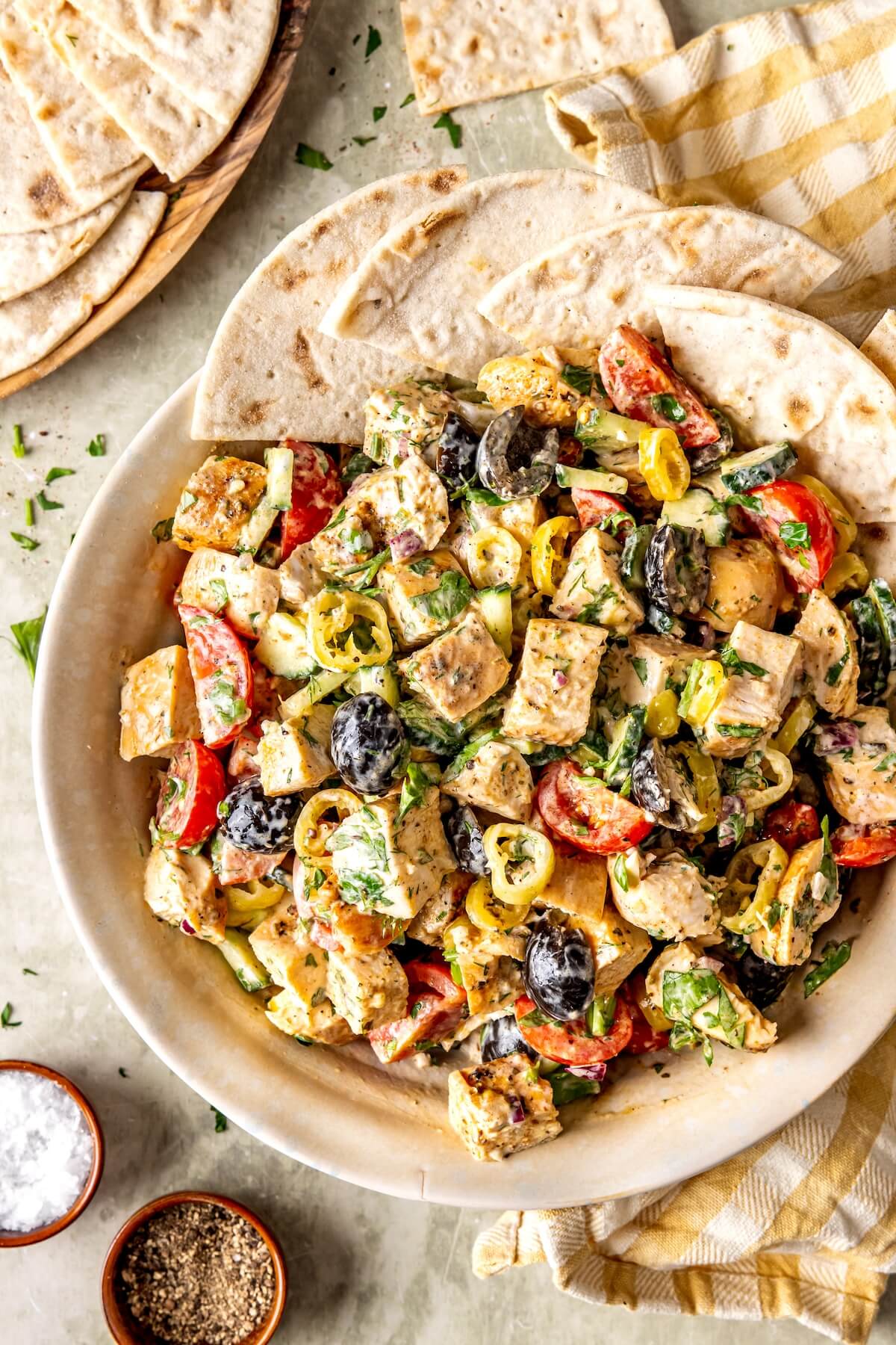 High Protein Greek Chicken Salad - Olivia Adriance