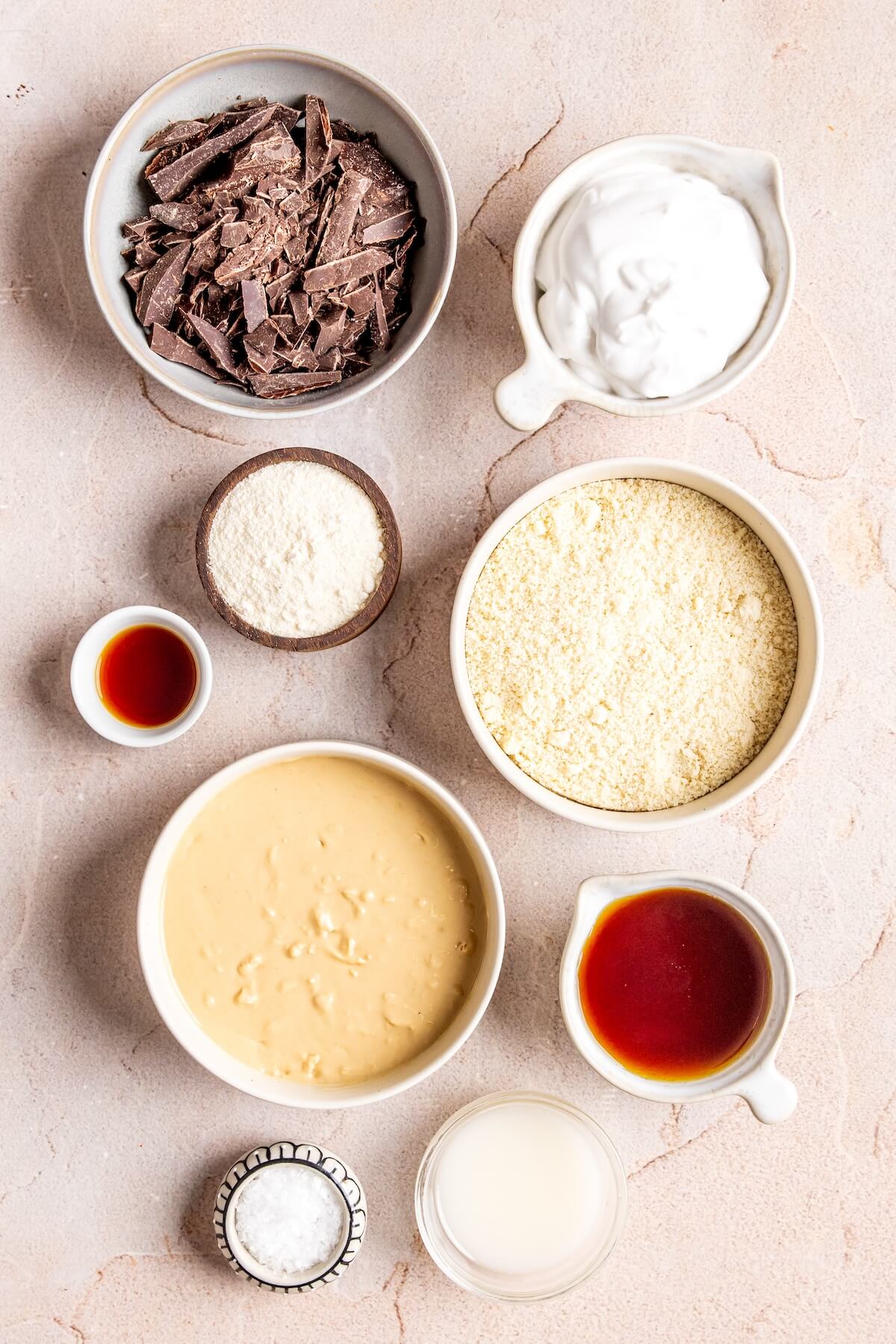 Ingredients for Edible Cookie Dough Bars with Salted Chocolate Ganache - Olivia Adriance