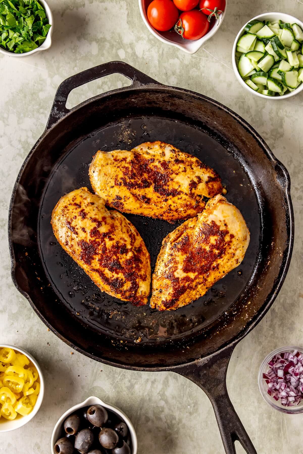 How to Make High Protein Greek Chicken Salad Step 2 - Olivia Adriance