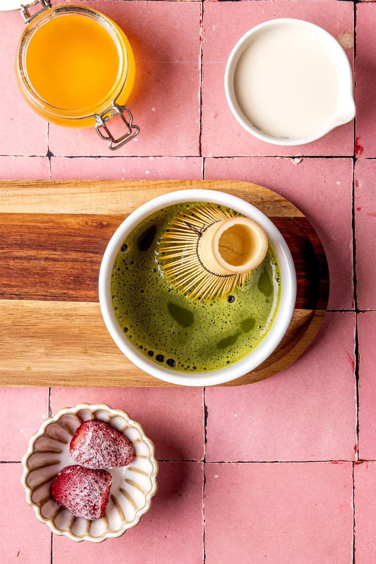 How to Make Strawberry Shaved Ice Matcha Latte Step 2 - Olivia Adriance