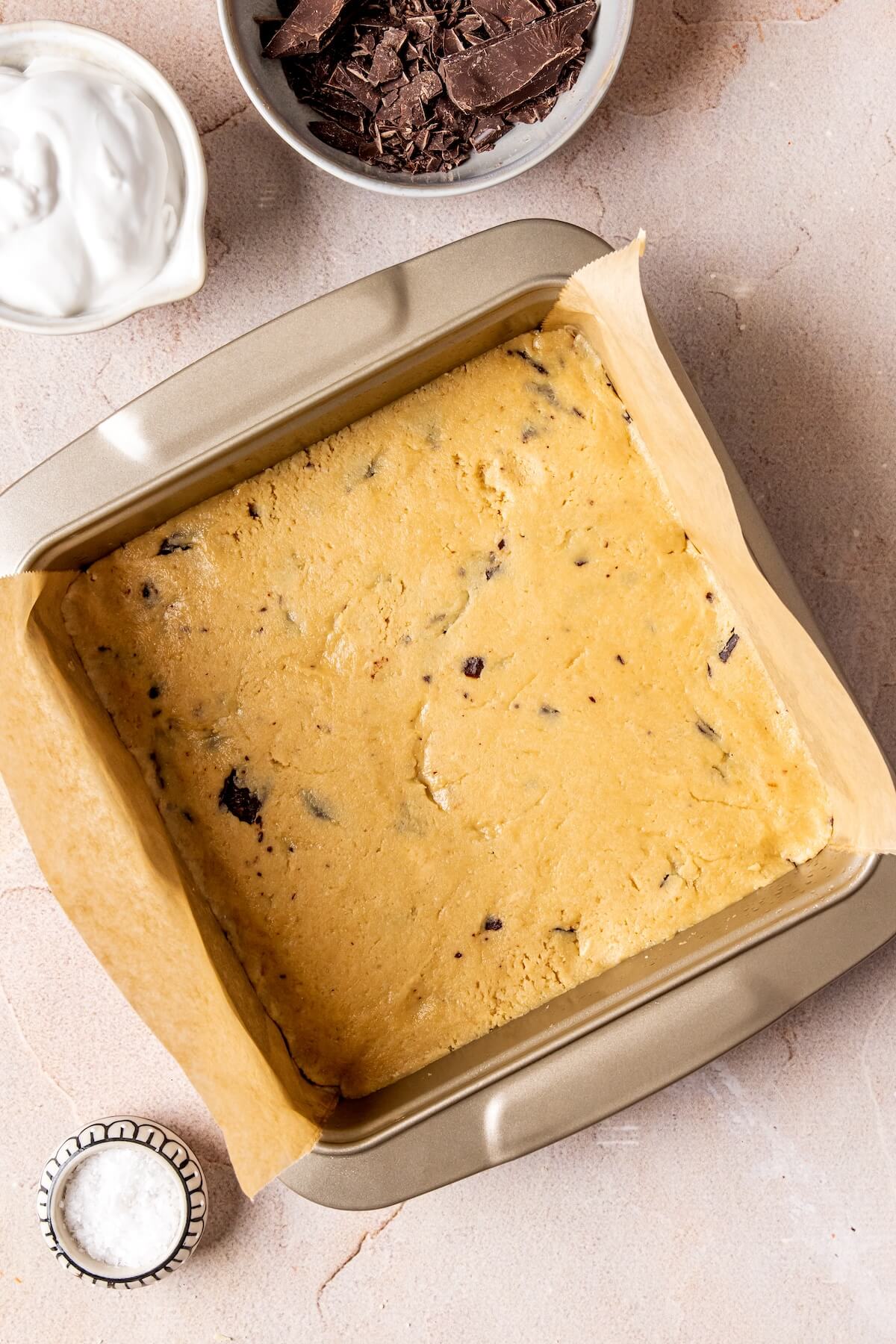 How to Make Edible Cookie Dough Bars with Salted Chocolate Ganache Step 4 - Olivia Adriance