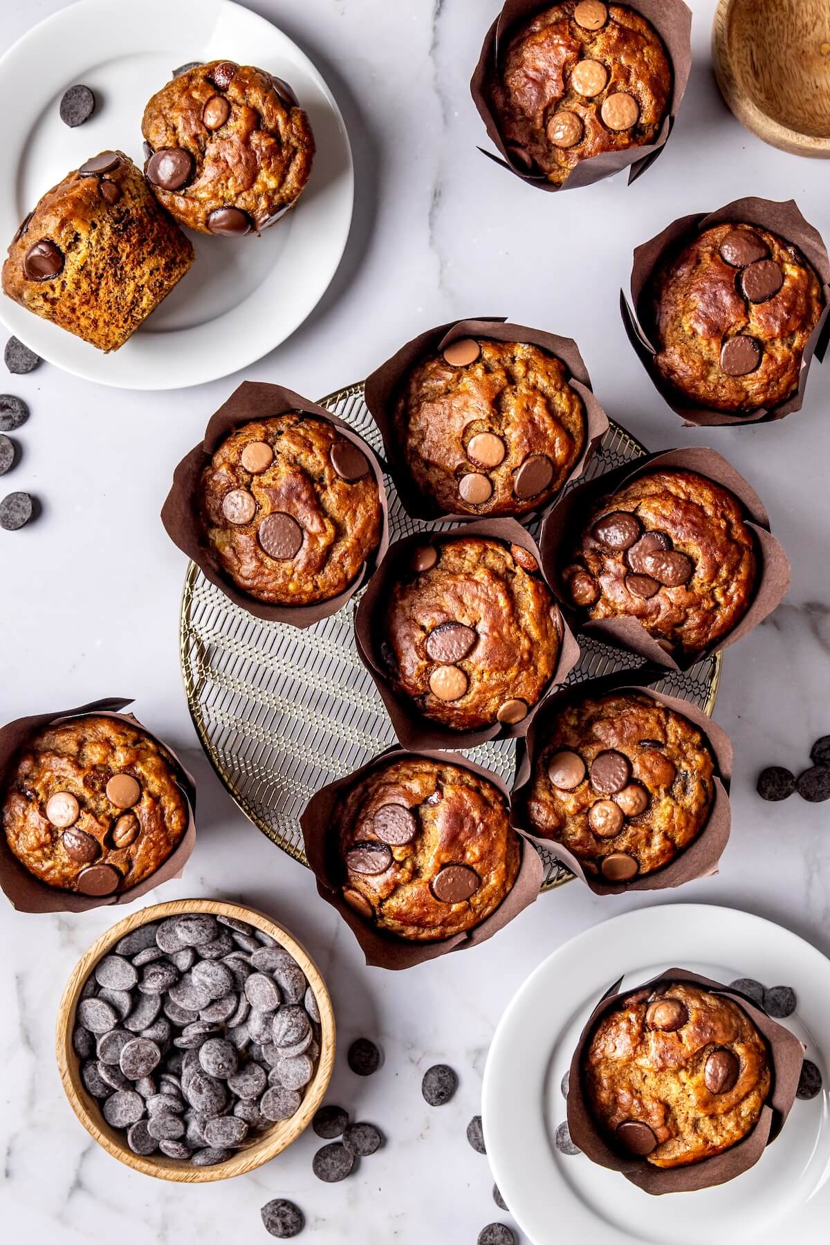 Gluten-Free Chocolate Chip Banana Muffins - Olivia Adriance