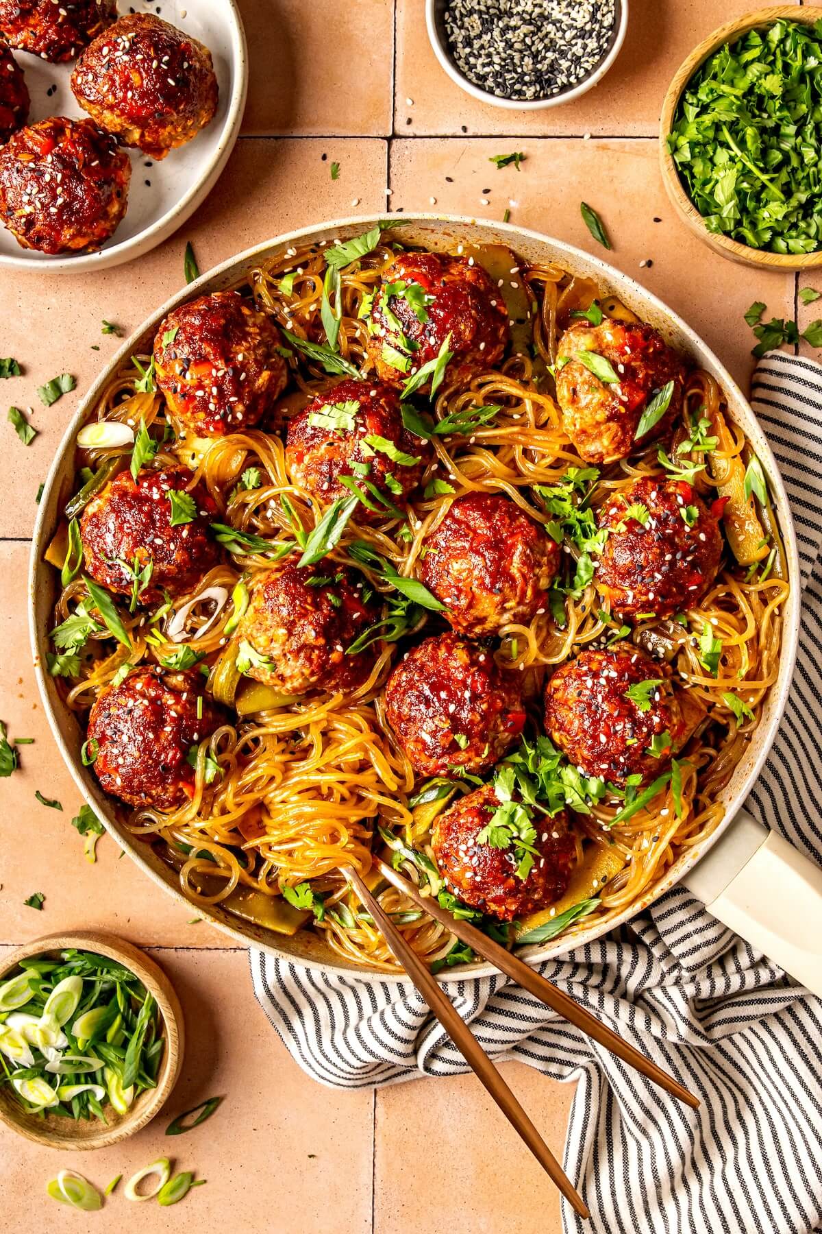 Spicy Glass Noodles and Meatballs - Olivia Adriance