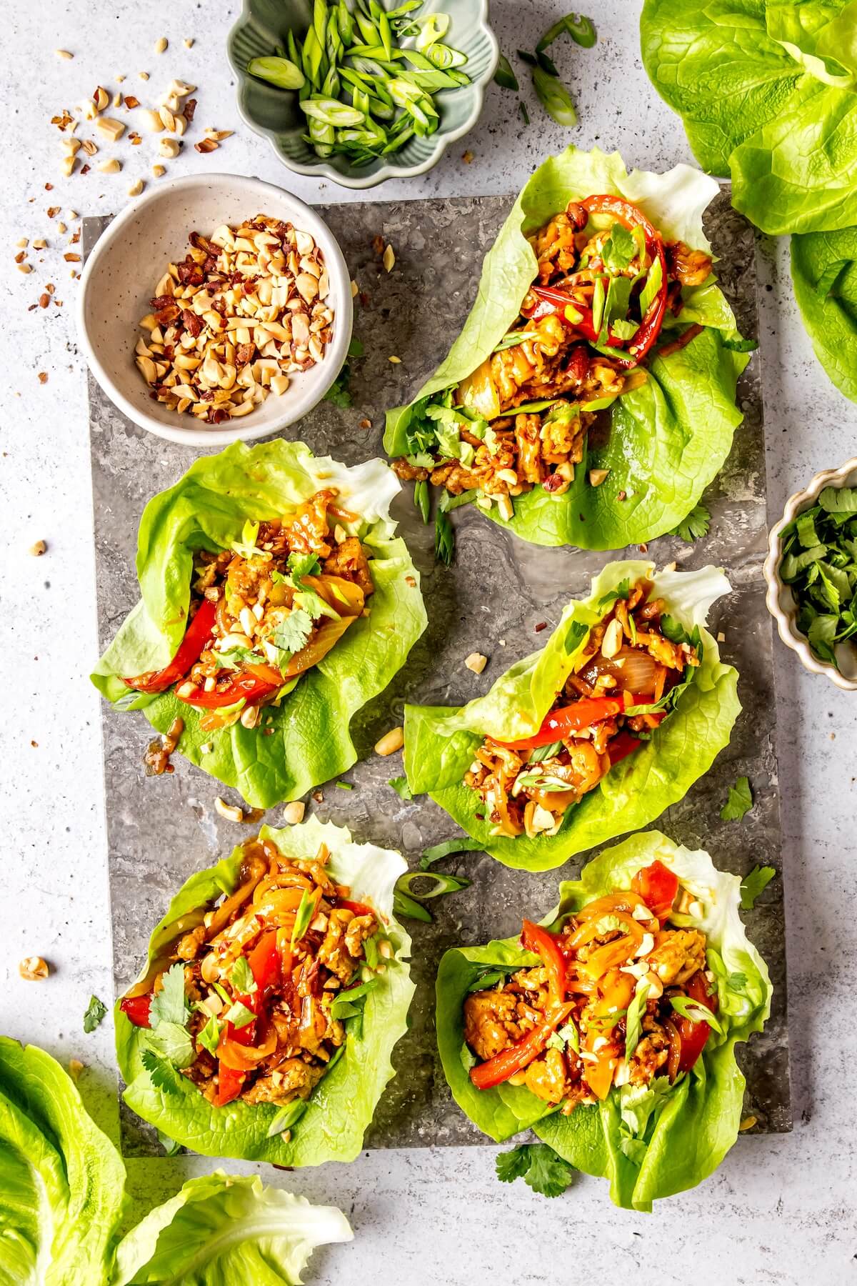 Sticky Saucy Pork Lettuce Cups - Olivia Adriance