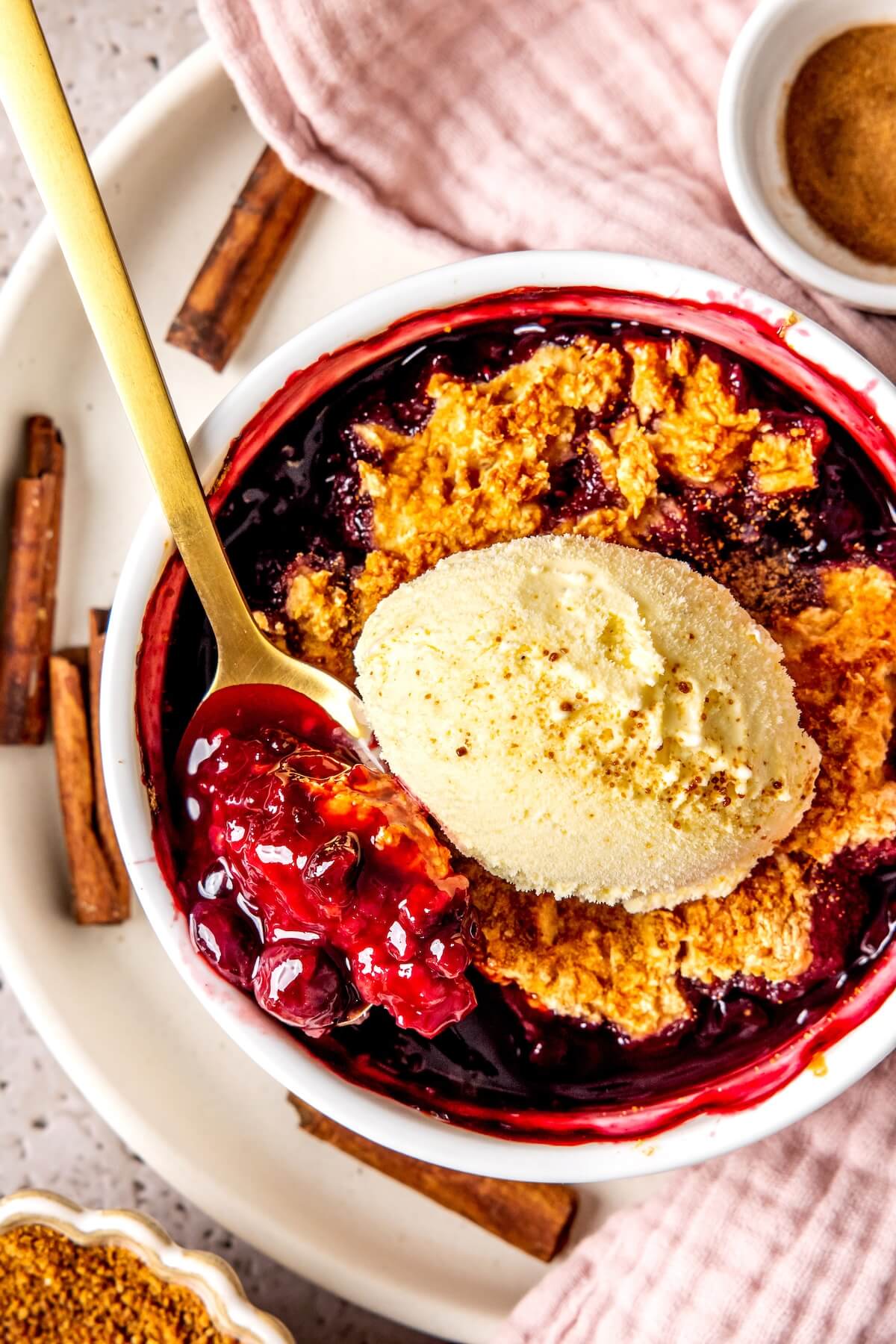 Gluten-Free Mixed Berry Cobbler - Olivia Adriance