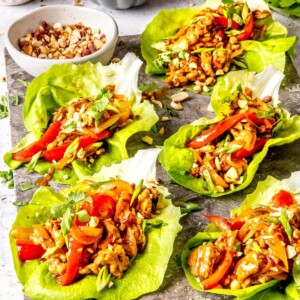 Sticky Saucy Pork Lettuce Cups - Olivia Adriance