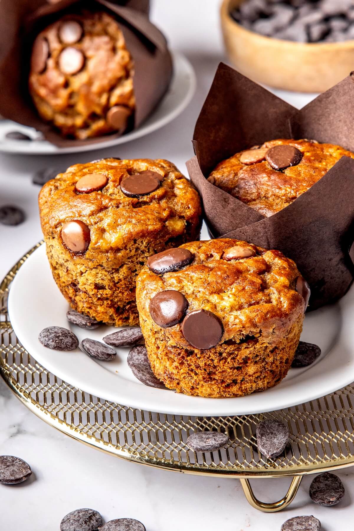 Gluten-Free Chocolate Chip Banana Muffins - Olivia Adriance