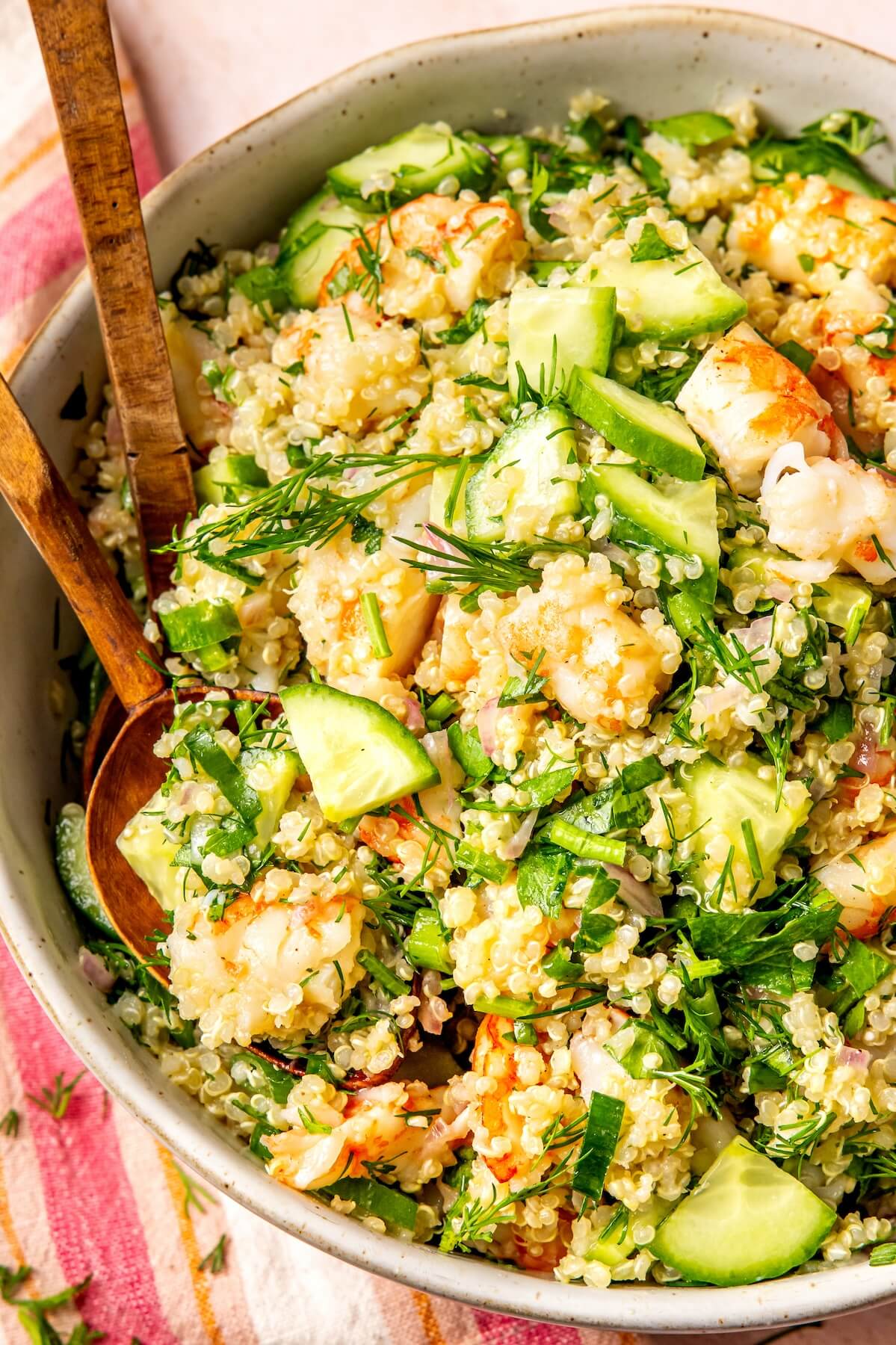 Lemony Dill Quinoa with Roasted Shrimp - Olivia Adriance