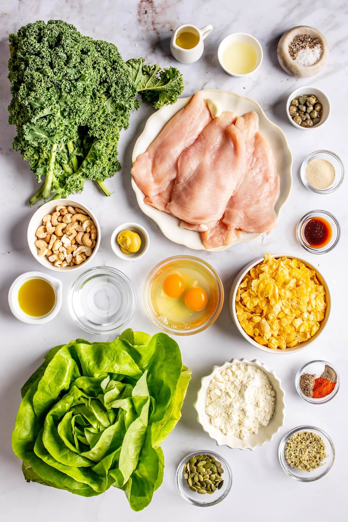 Ingredients Cashew Caesar Salad with Crispy Chicken Step 1 - Olivia Adriance