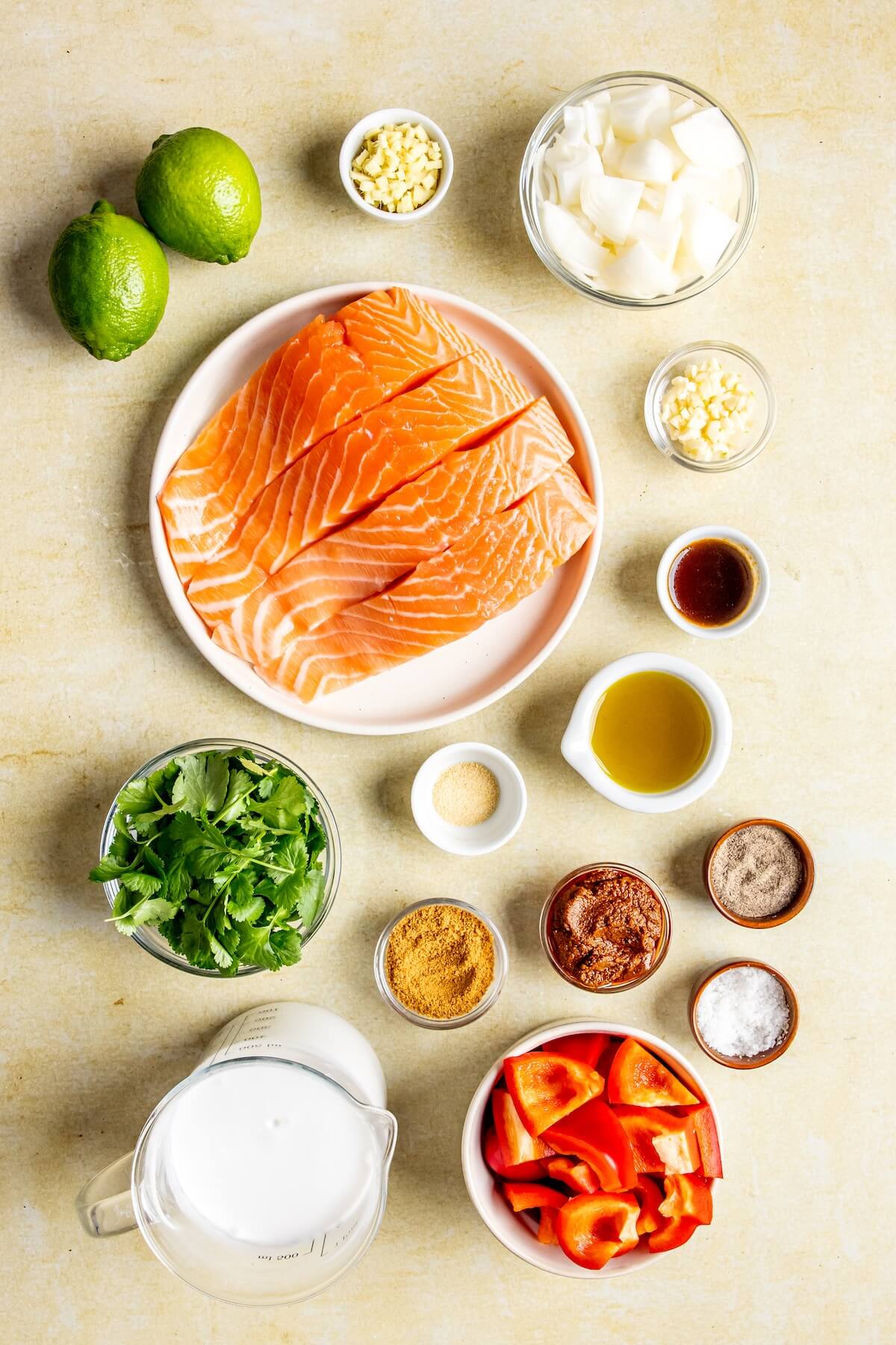 Ingredients for Crispy Skinned Salmon in Red Curry - Olivia Adriance