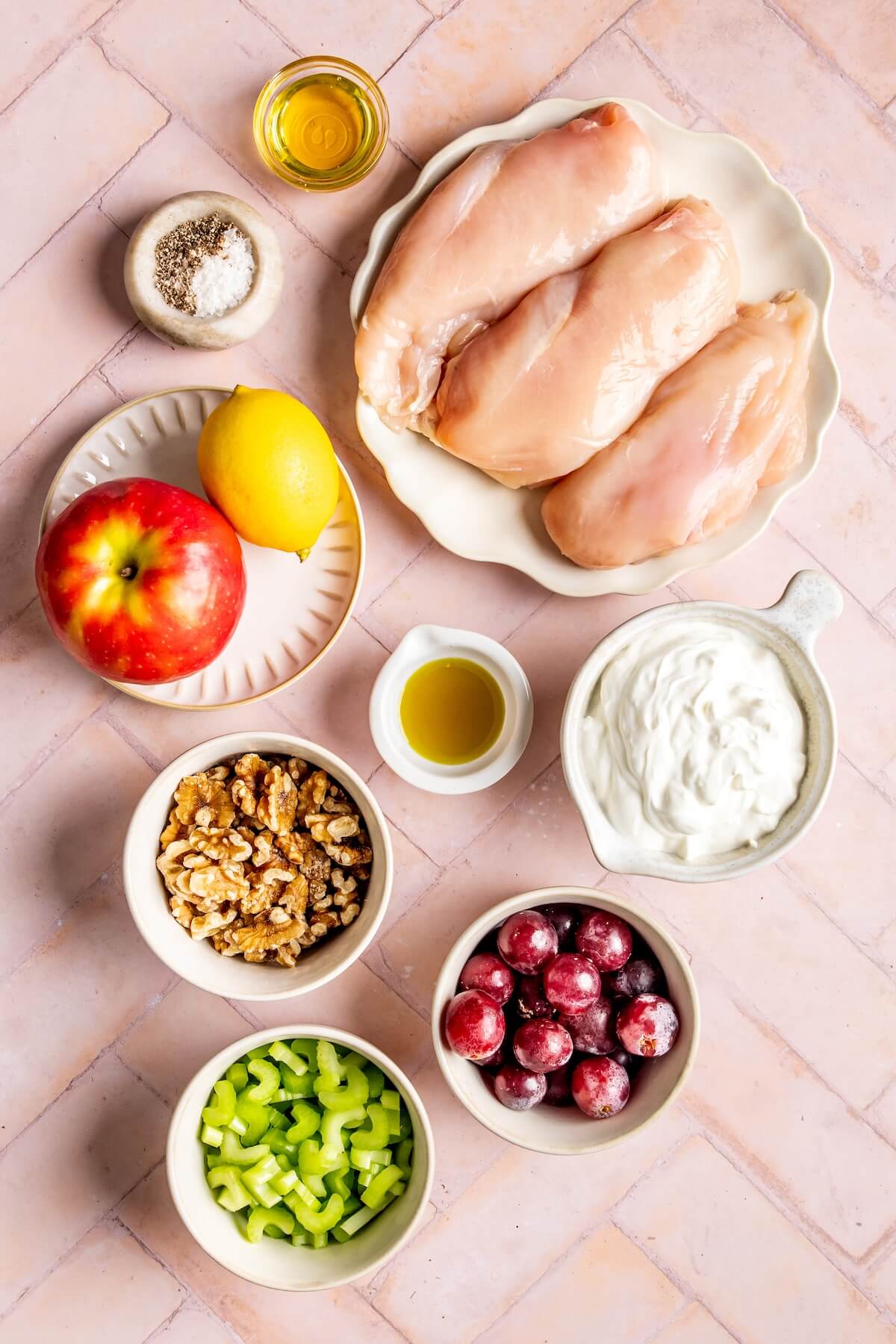 Ingredients for Dairy-Free Waldorf Chicken Salad - Olivia Adriance