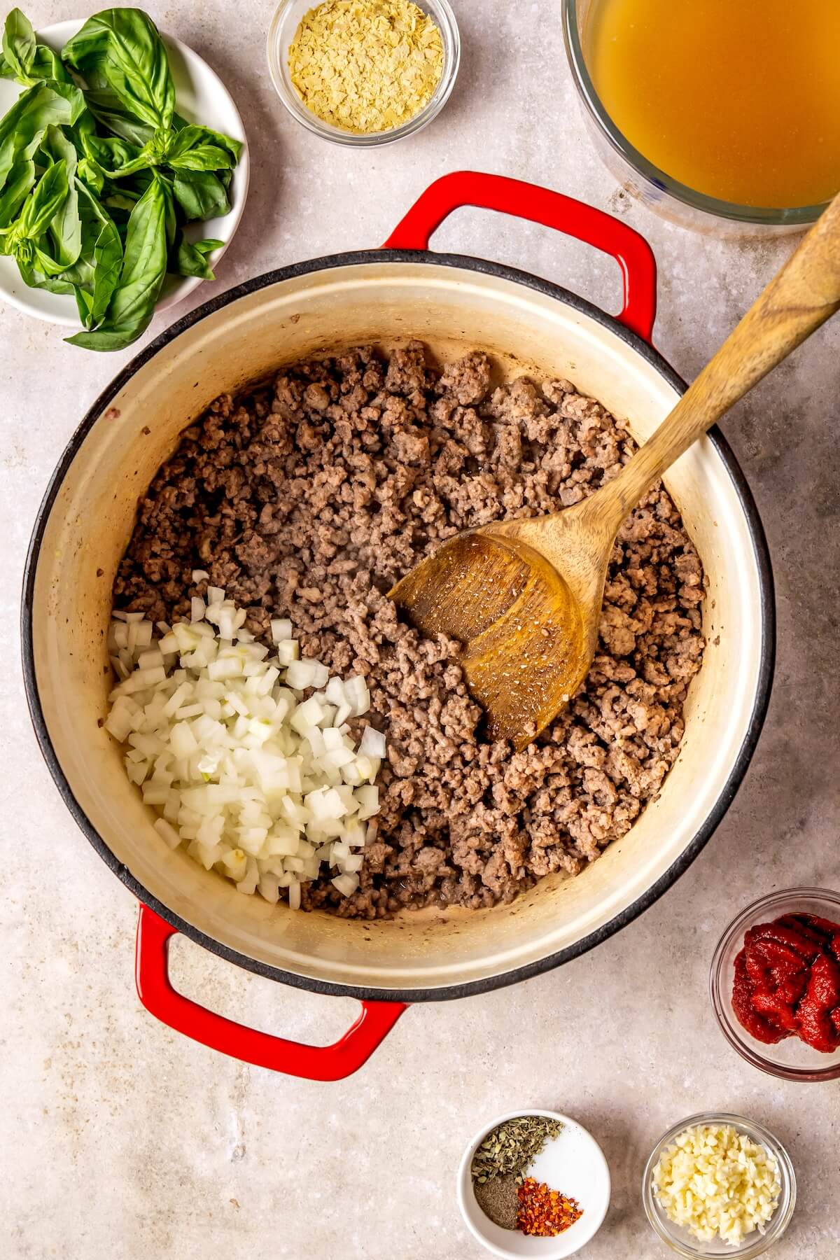 How to Make GF DF Hamburger Helper Step 1 - Olivia Adriance