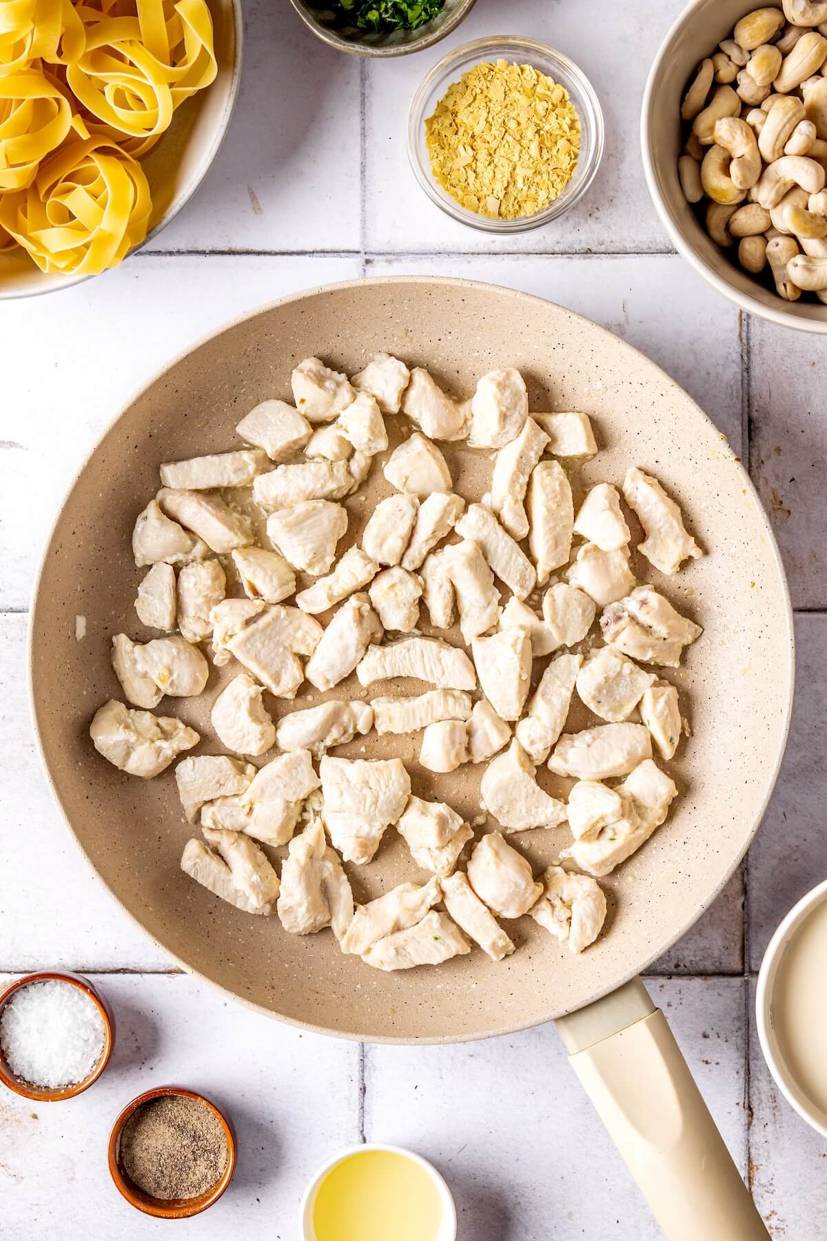 How to Make GF DF Chicken Fettuccine Alfredo Step 2 - Olivia Adriance