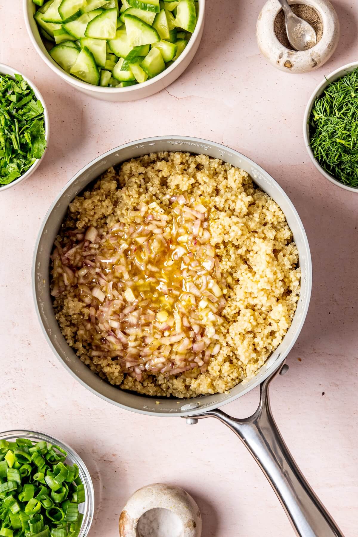 Lemony Dill Quinoa with Roasted Shrimp Step 4 - Olivia Adriance